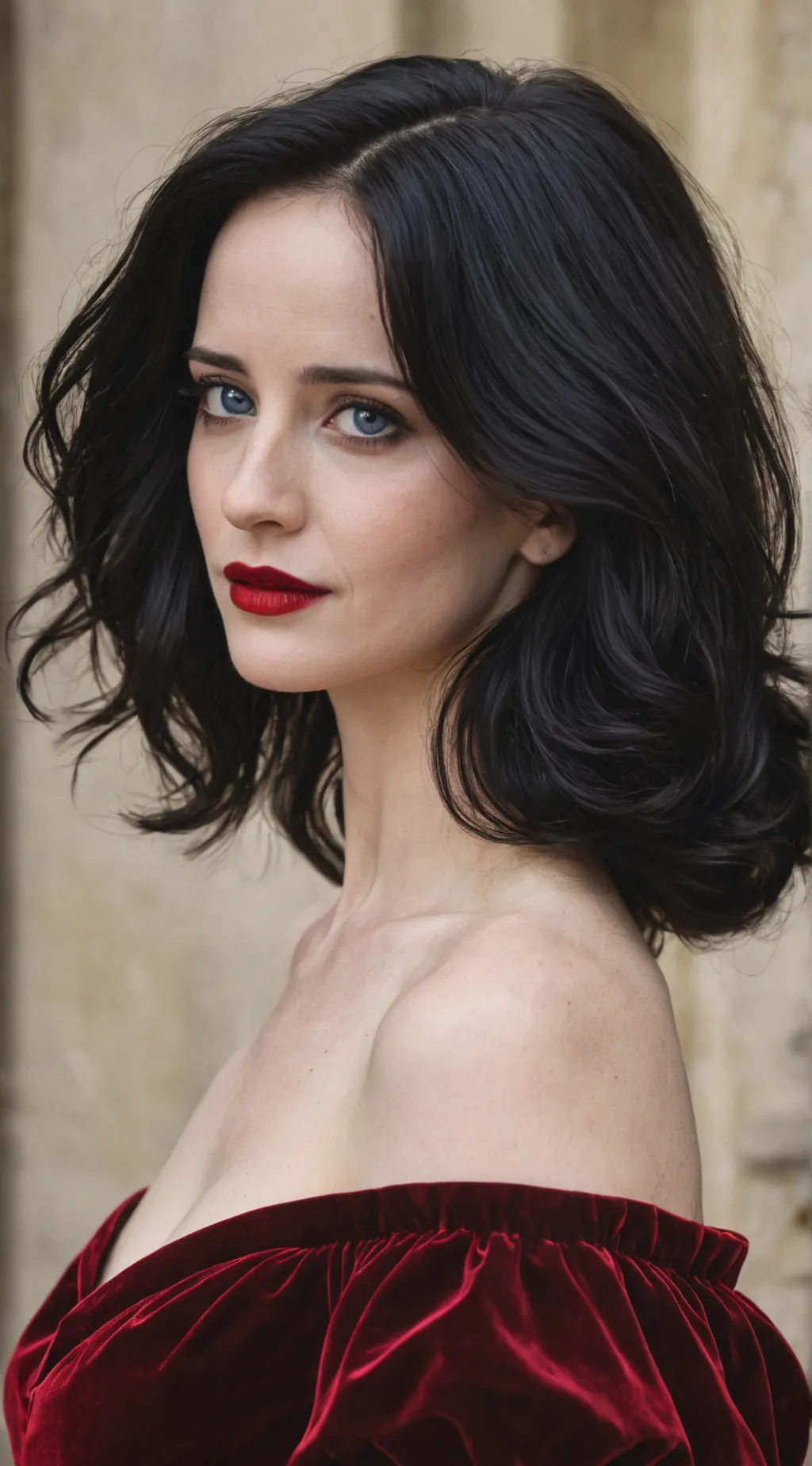 ai character: Eva Green background