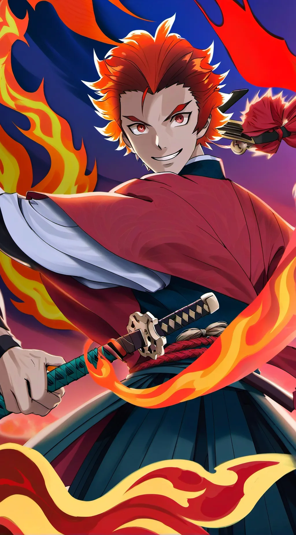 ai character: Kyojuro Rengoku background