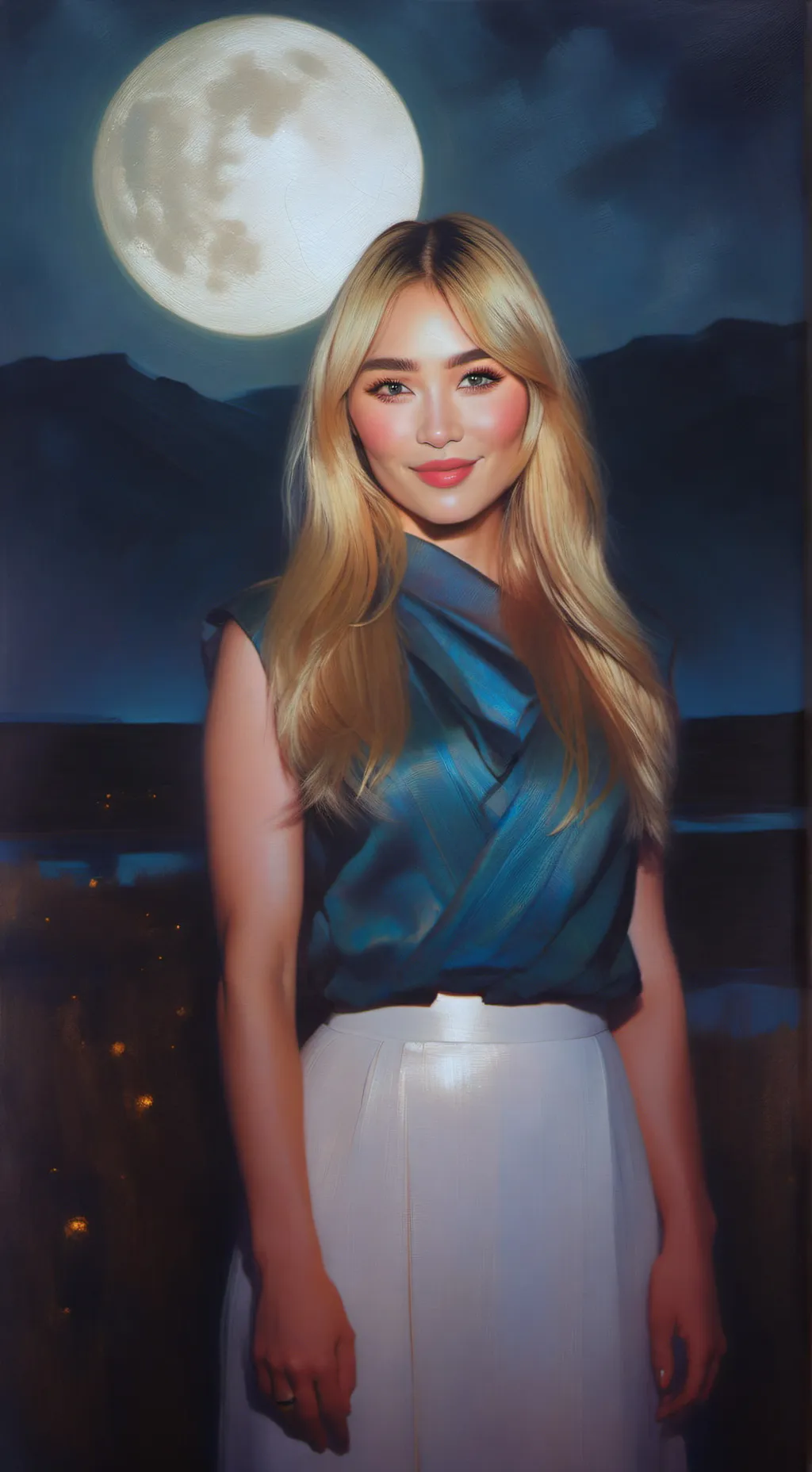ai character: Sabrina carpenter  background