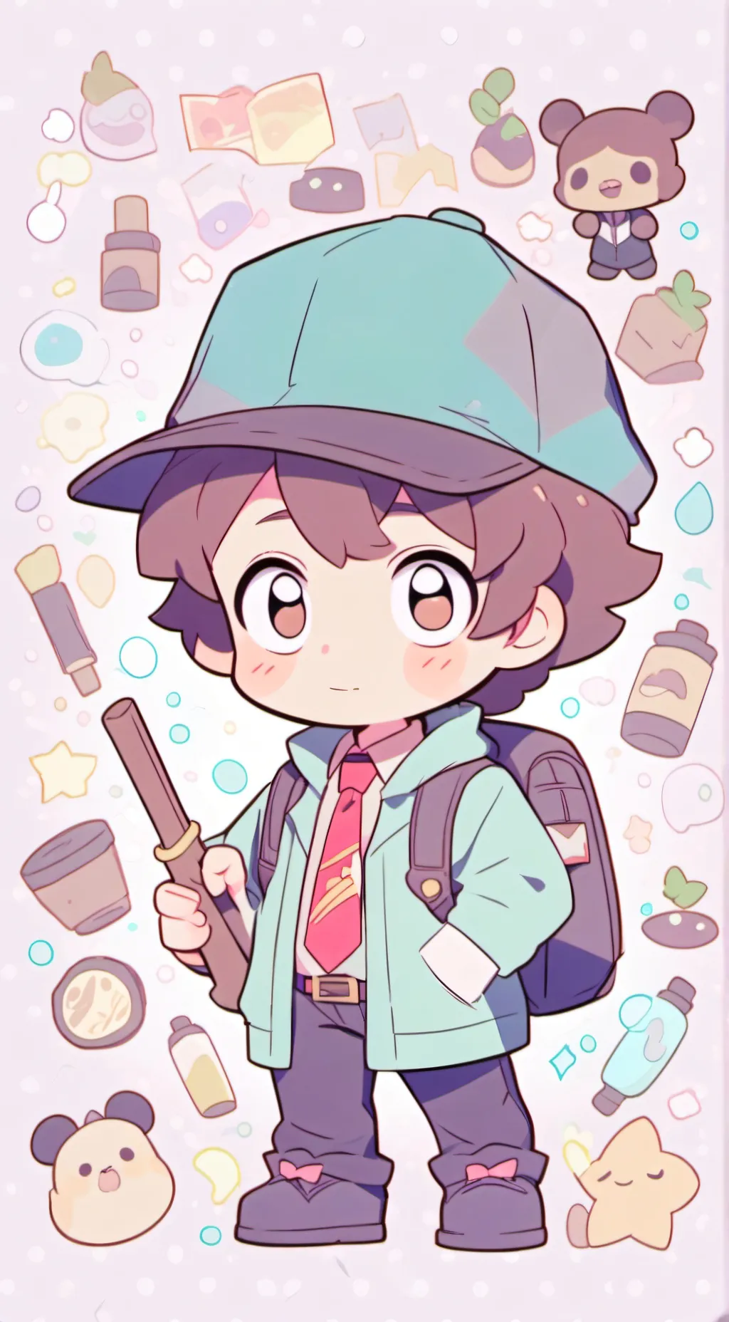 ai character: GRAVITY FALLS background