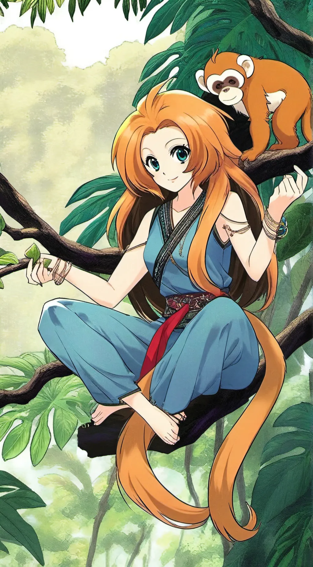 ai character: rainforest  background