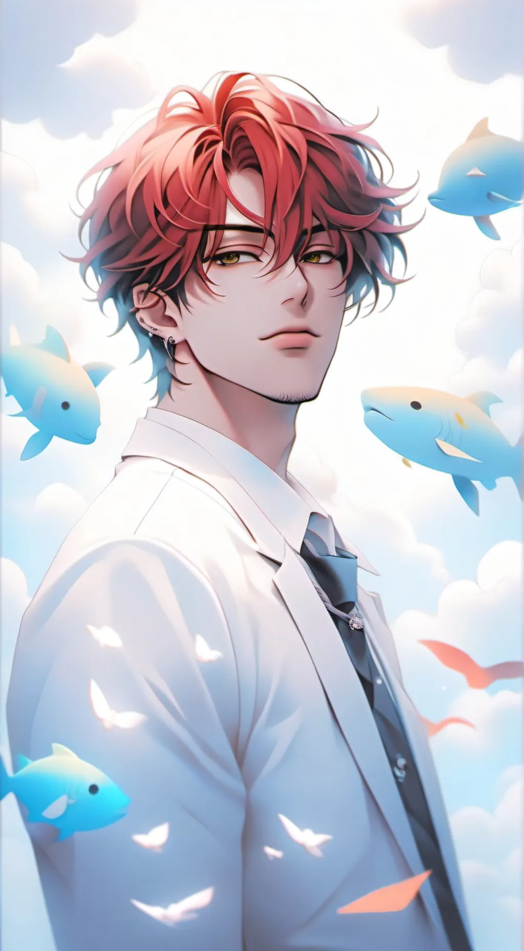 ai character: Max Grey Steel background