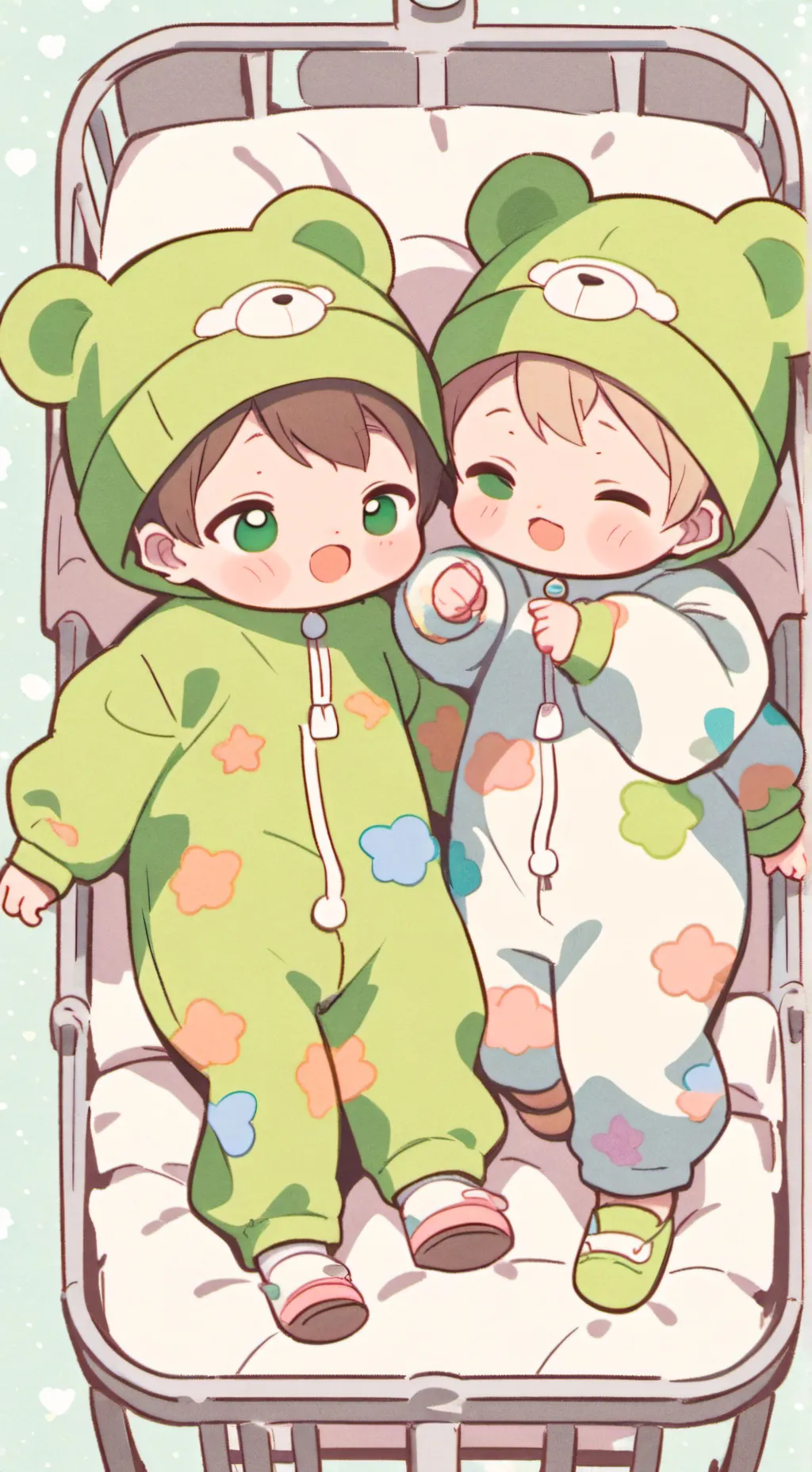 ai character: Cute Newborn Twins background