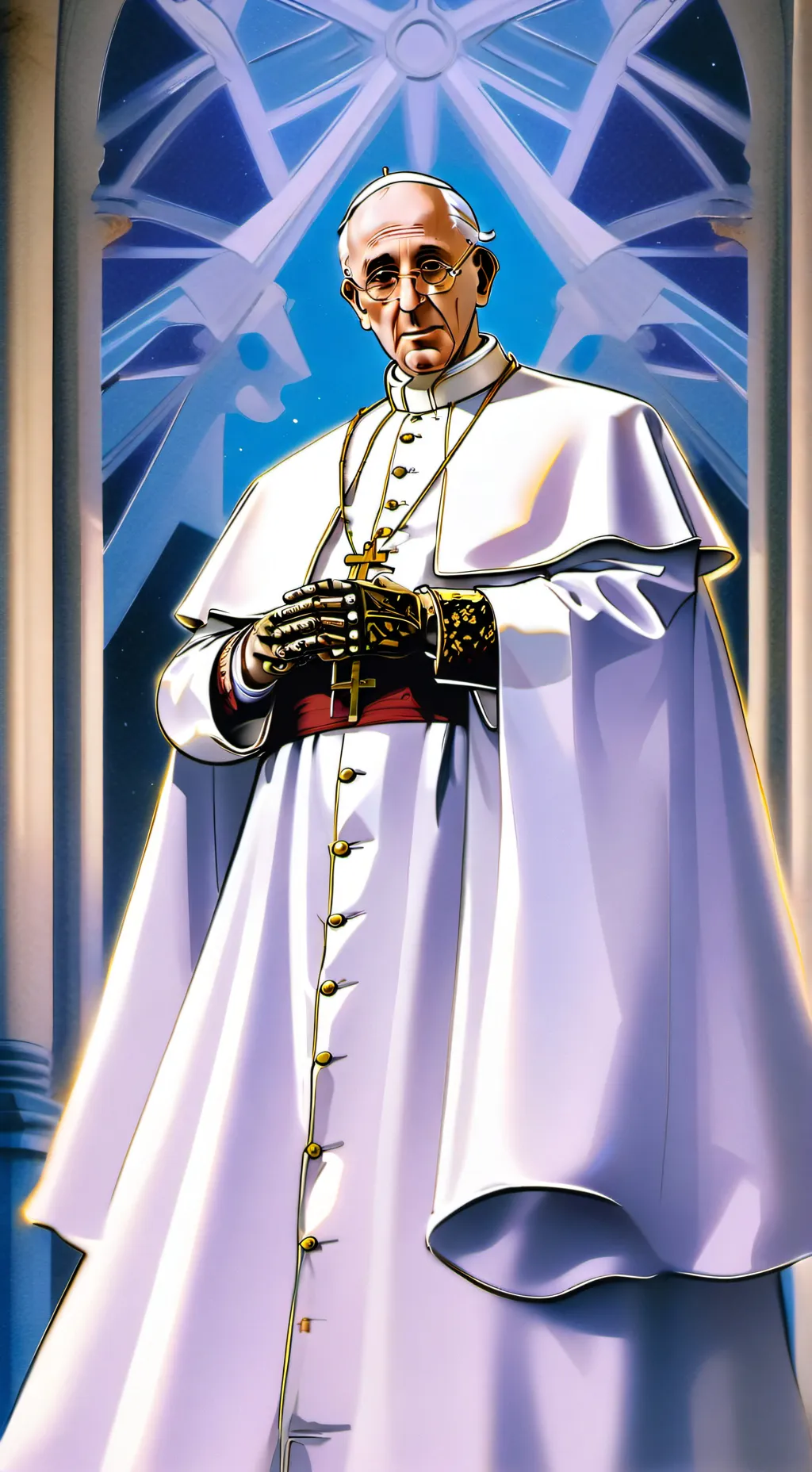ai character: Pope Francis. =[= background