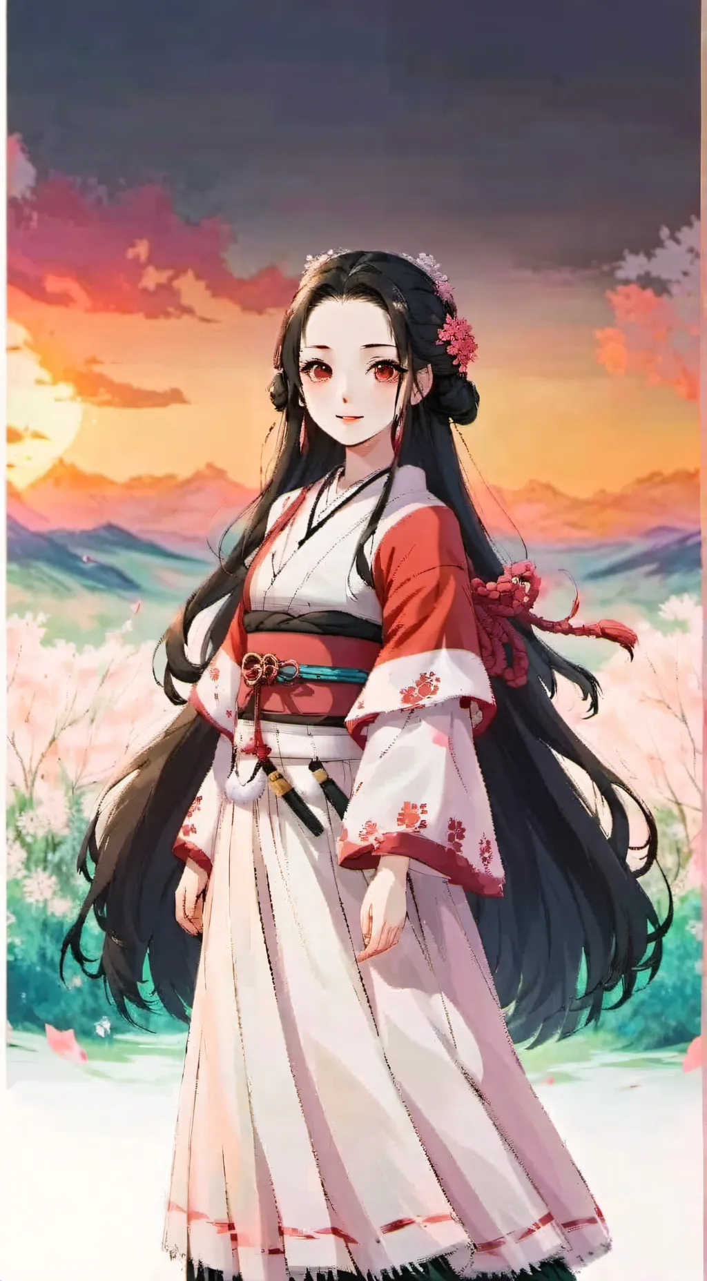 ai character: nezuko ♥️♥️♥️♥️ background