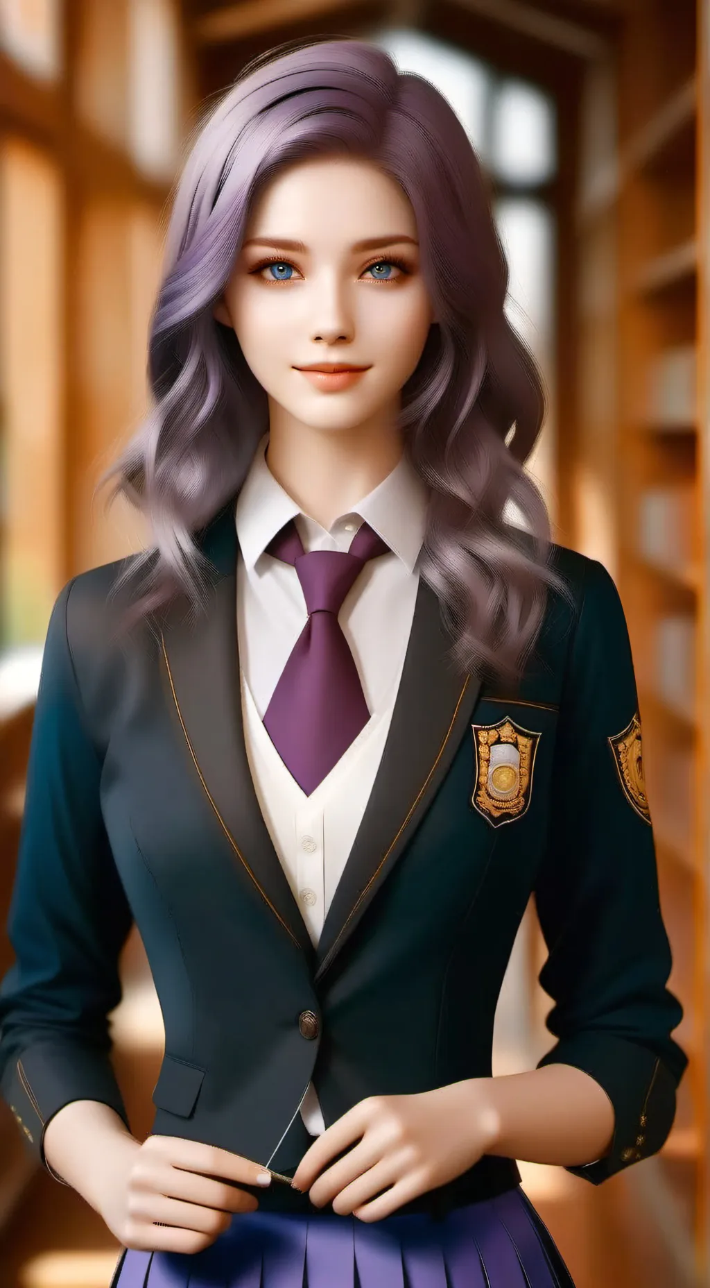 ai character: Violet background