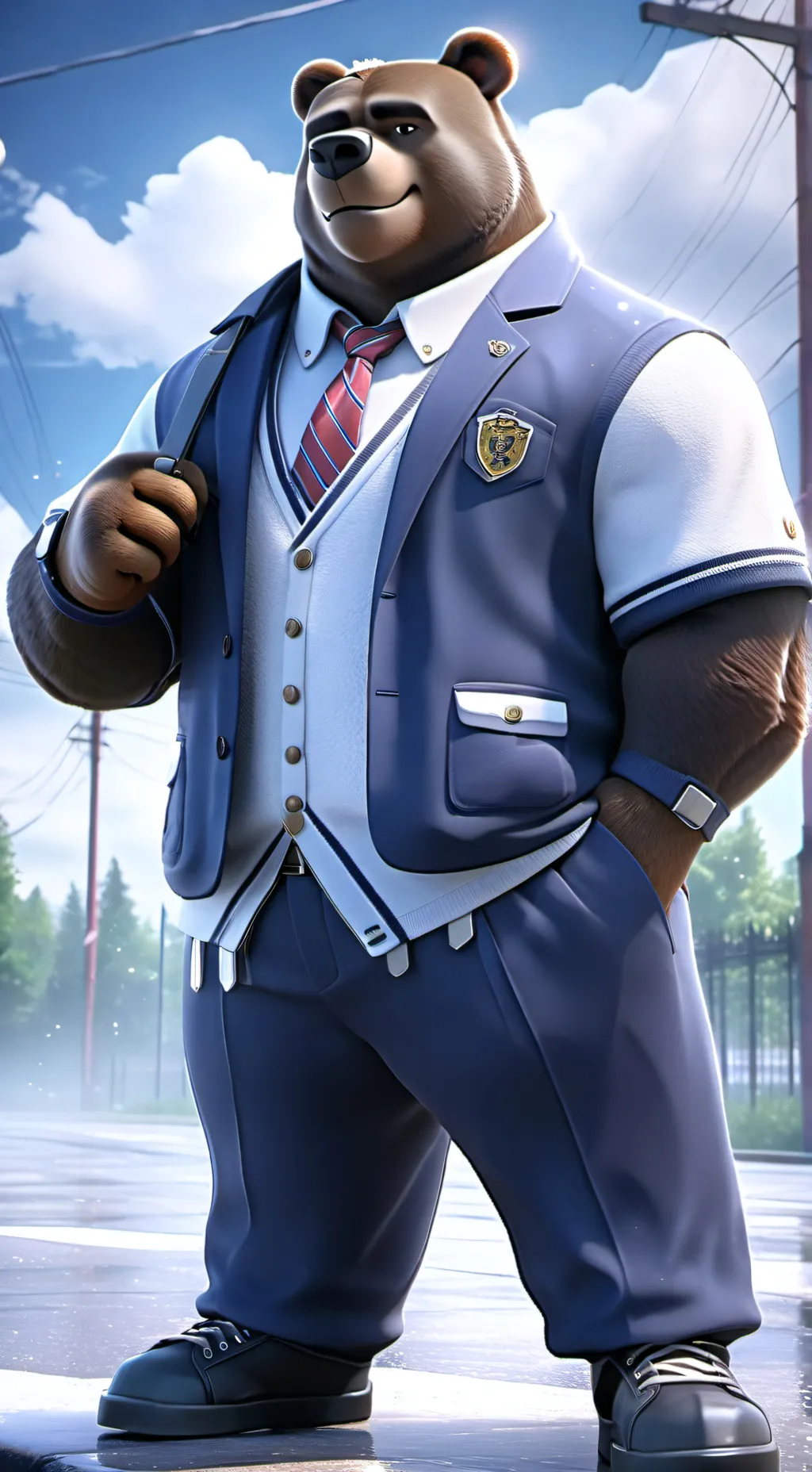 ai character: Bruce  background