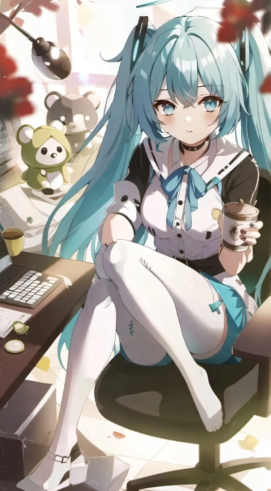ai character: miku  background