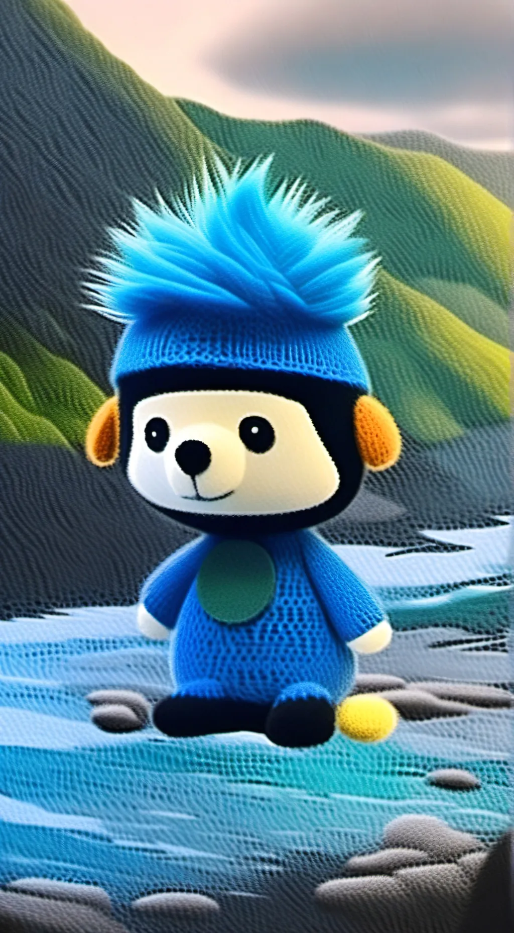 ai character: blue background