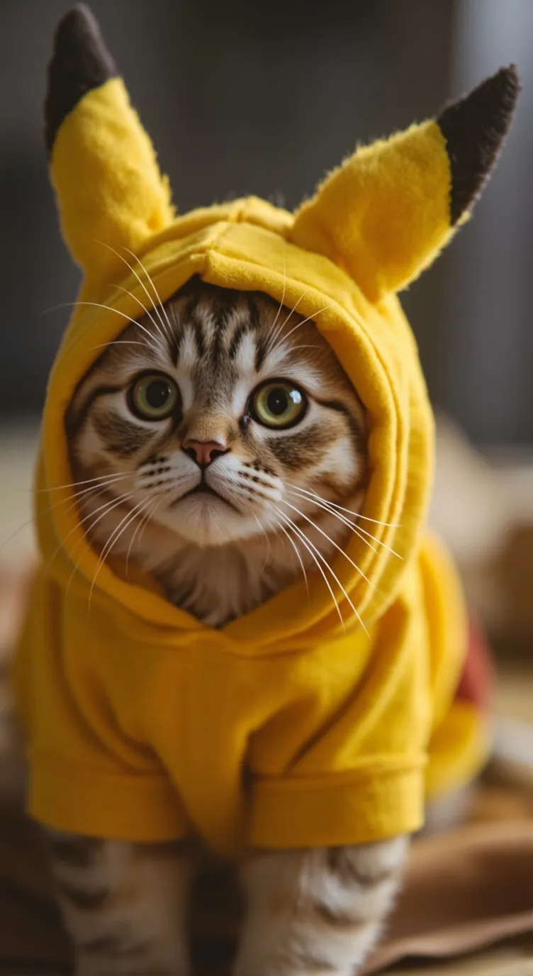 ai character: Pikachu kitty background