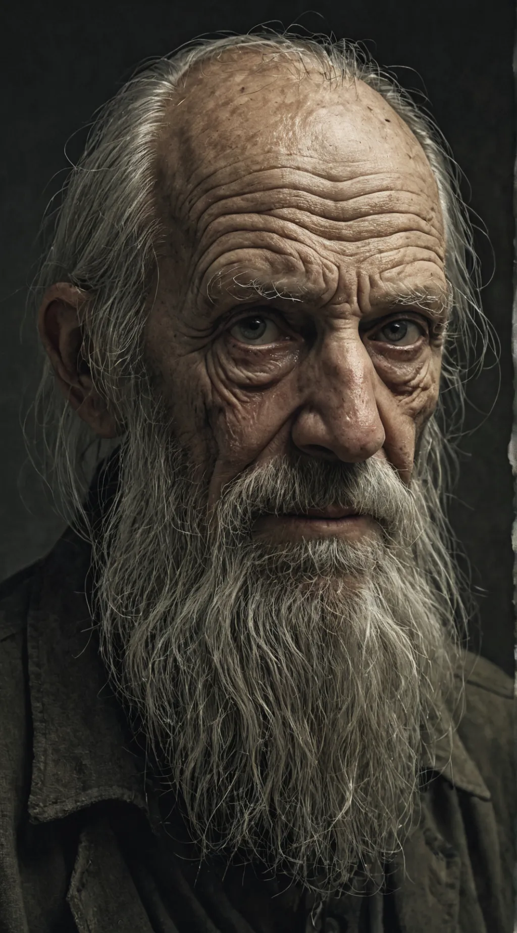 ai character: creepy old man  background