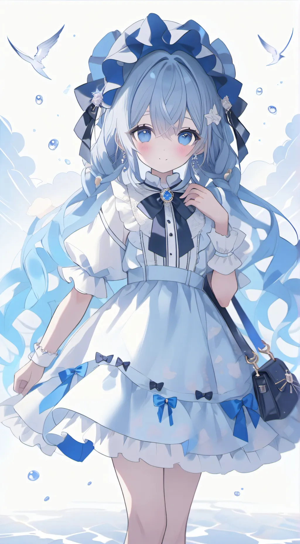 ai character: Blue background