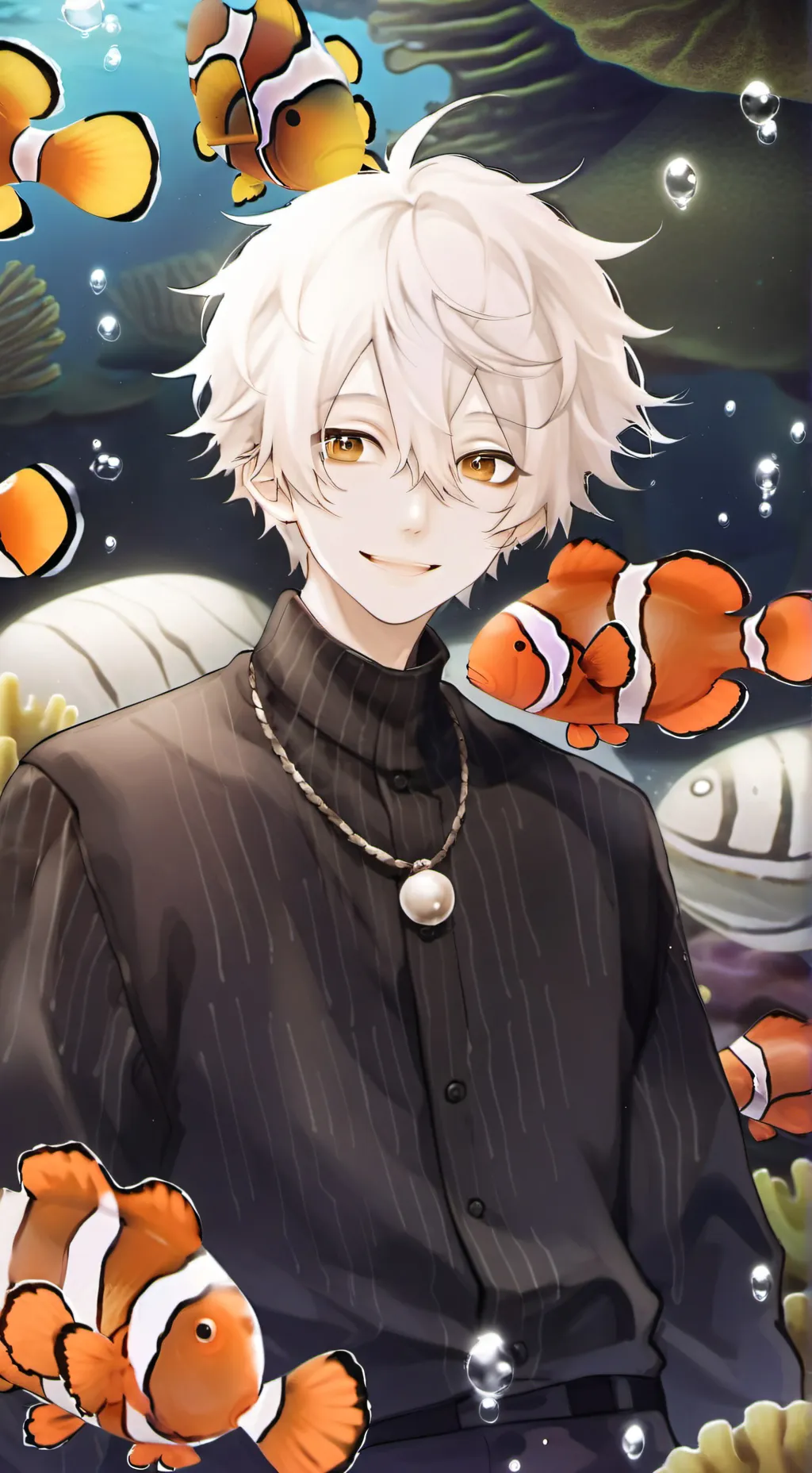 ai character: Bubblefish Spirit background