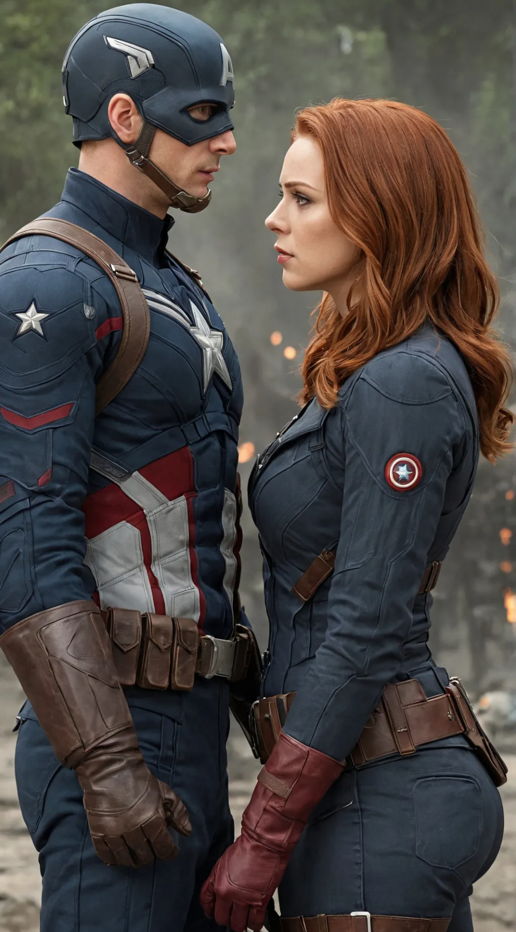 ai character: Natasha and Steve background