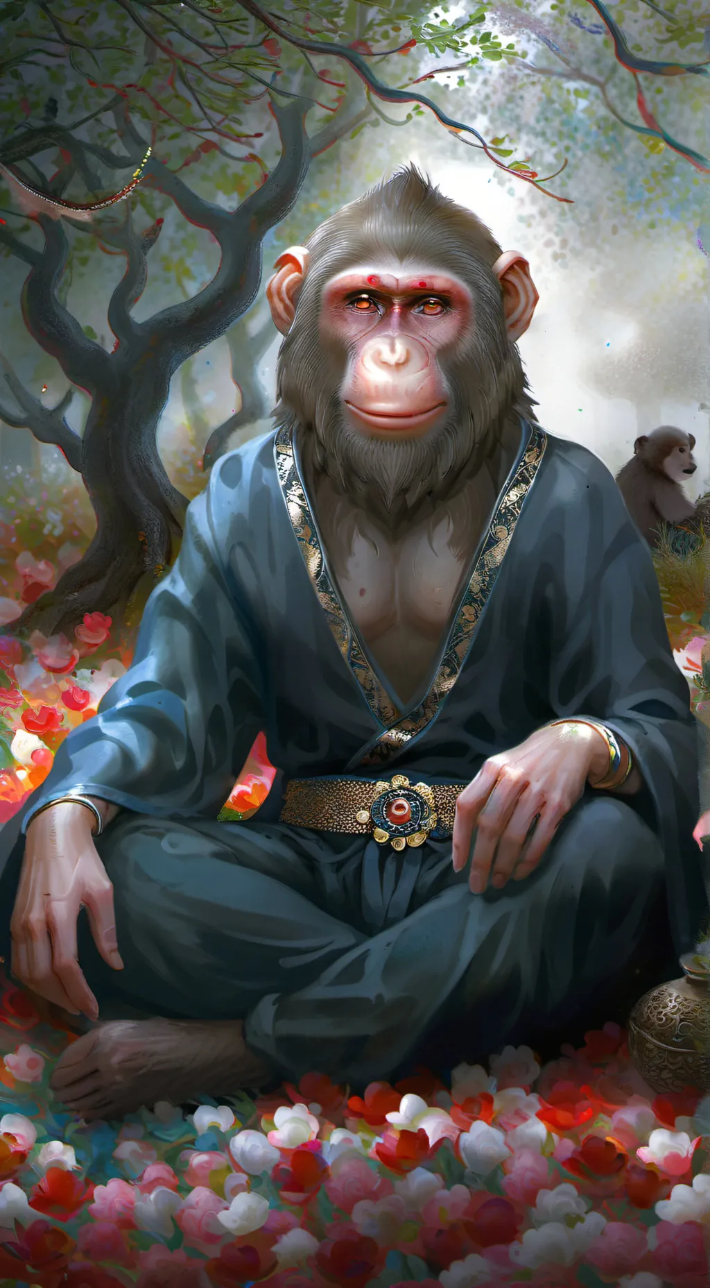 ai character: scary baboon   au background