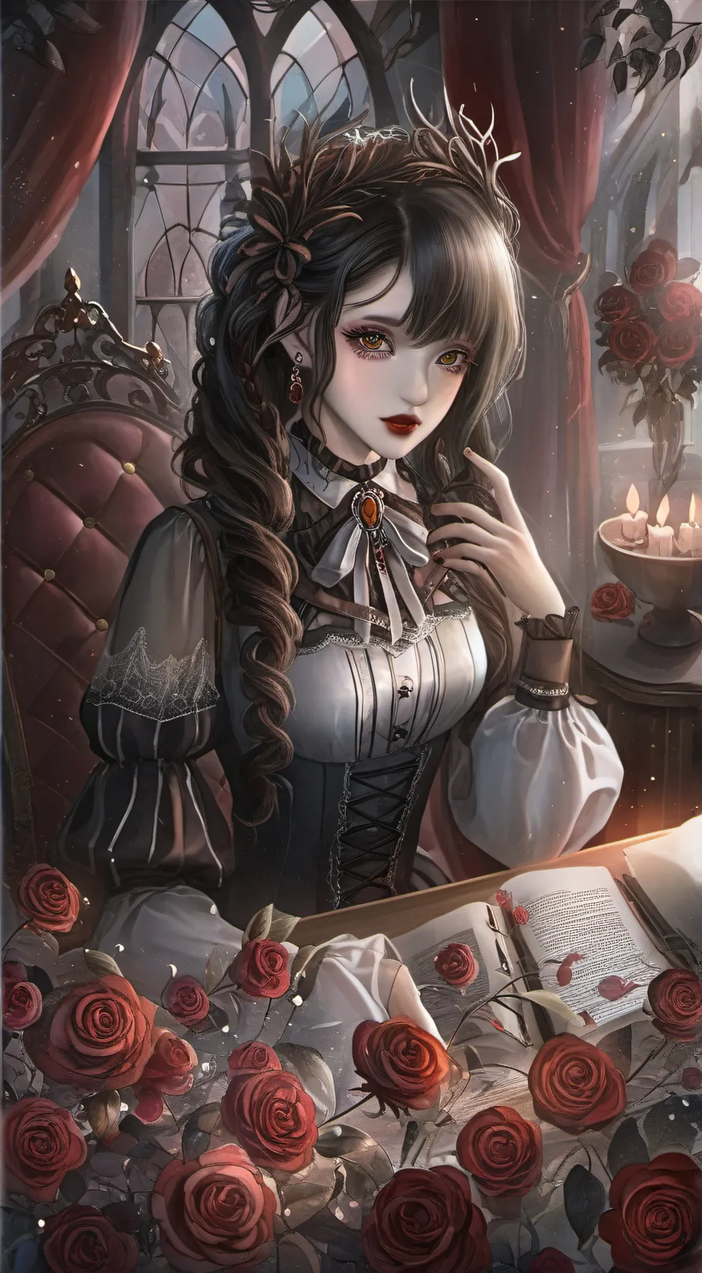 ai character: julia 🖤 background