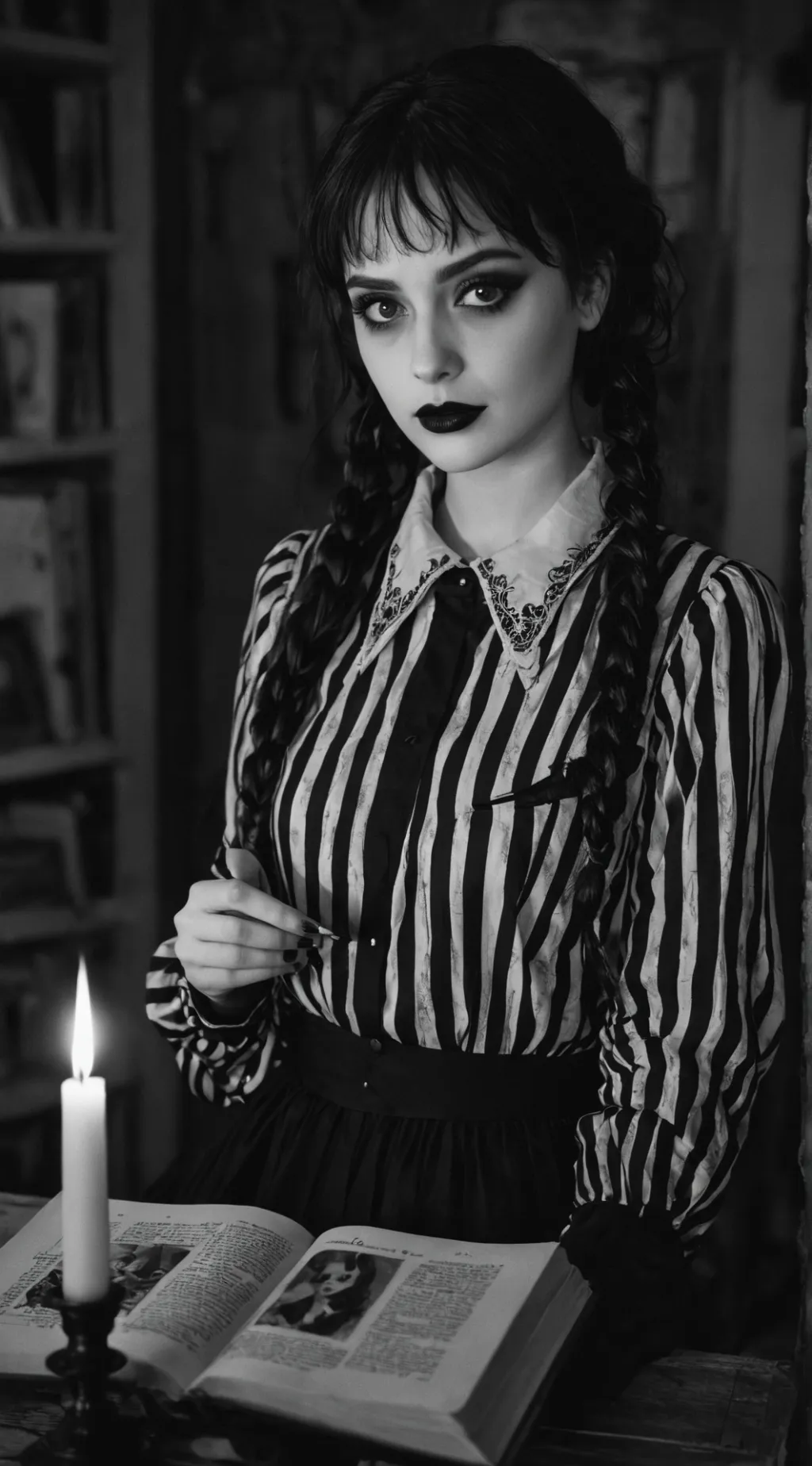 ai character: Lydia Deetz background