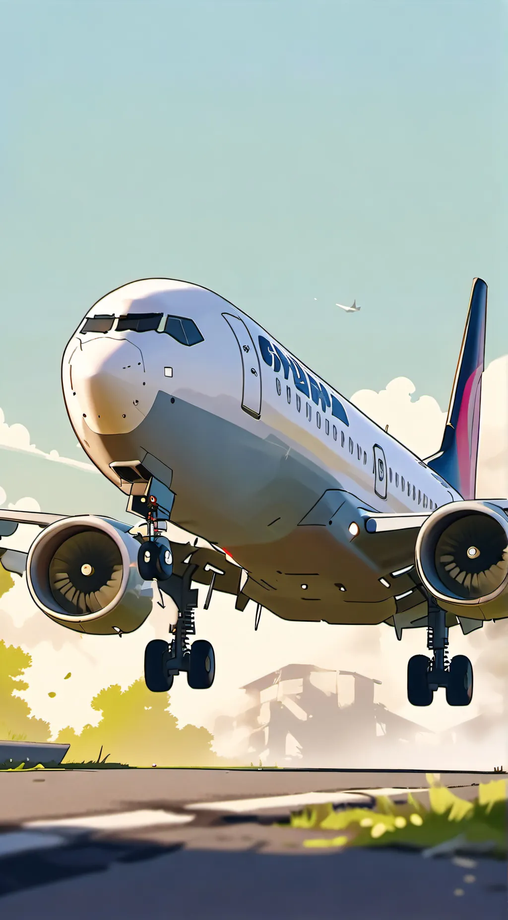 ai character: 737 x F-16~ background