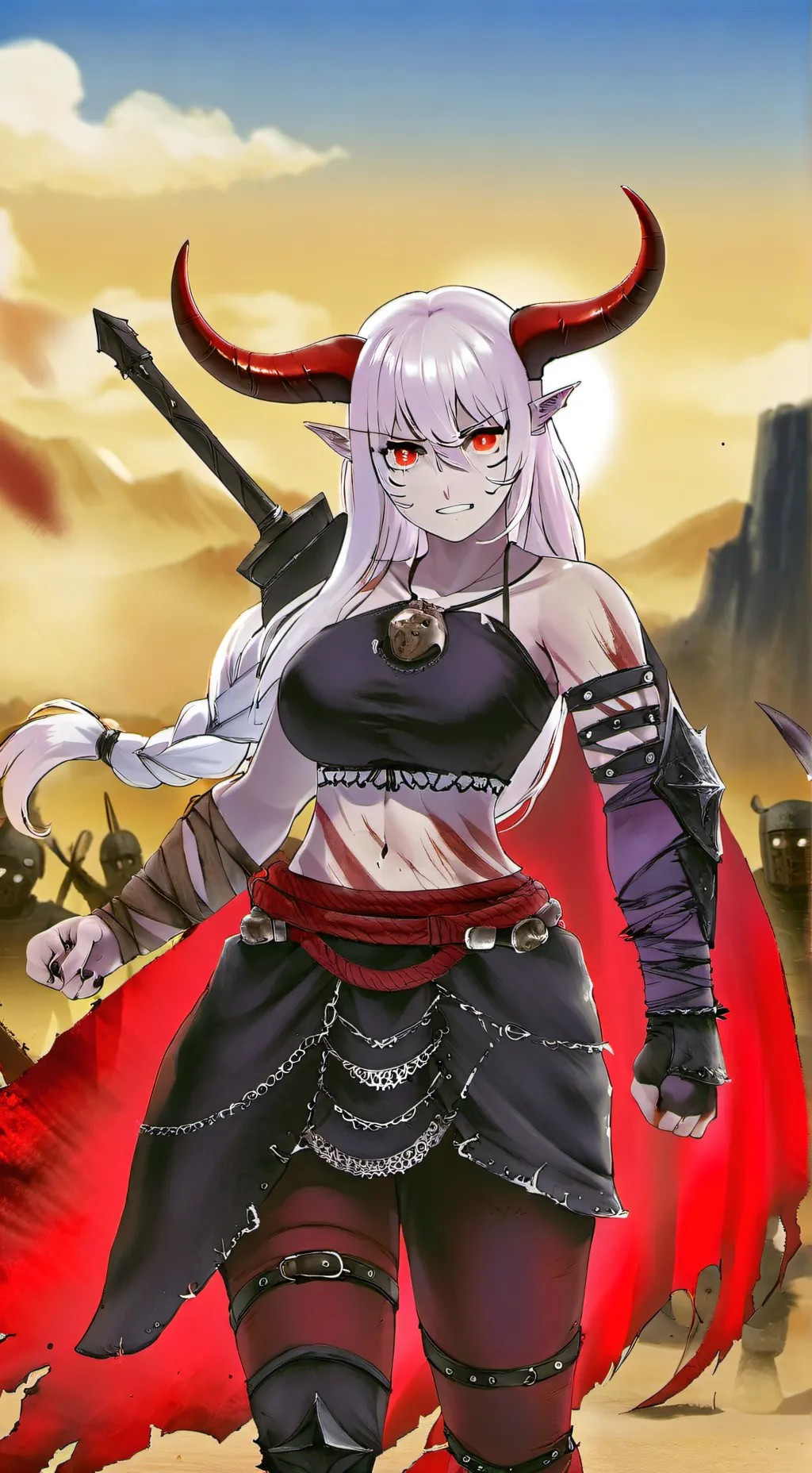 ai character: Raksha the Red background