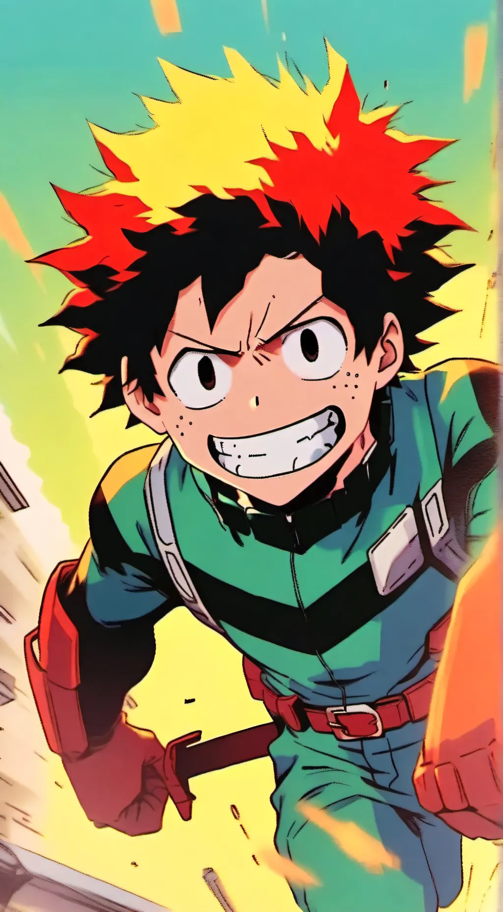ai character: Deku is not happy  background