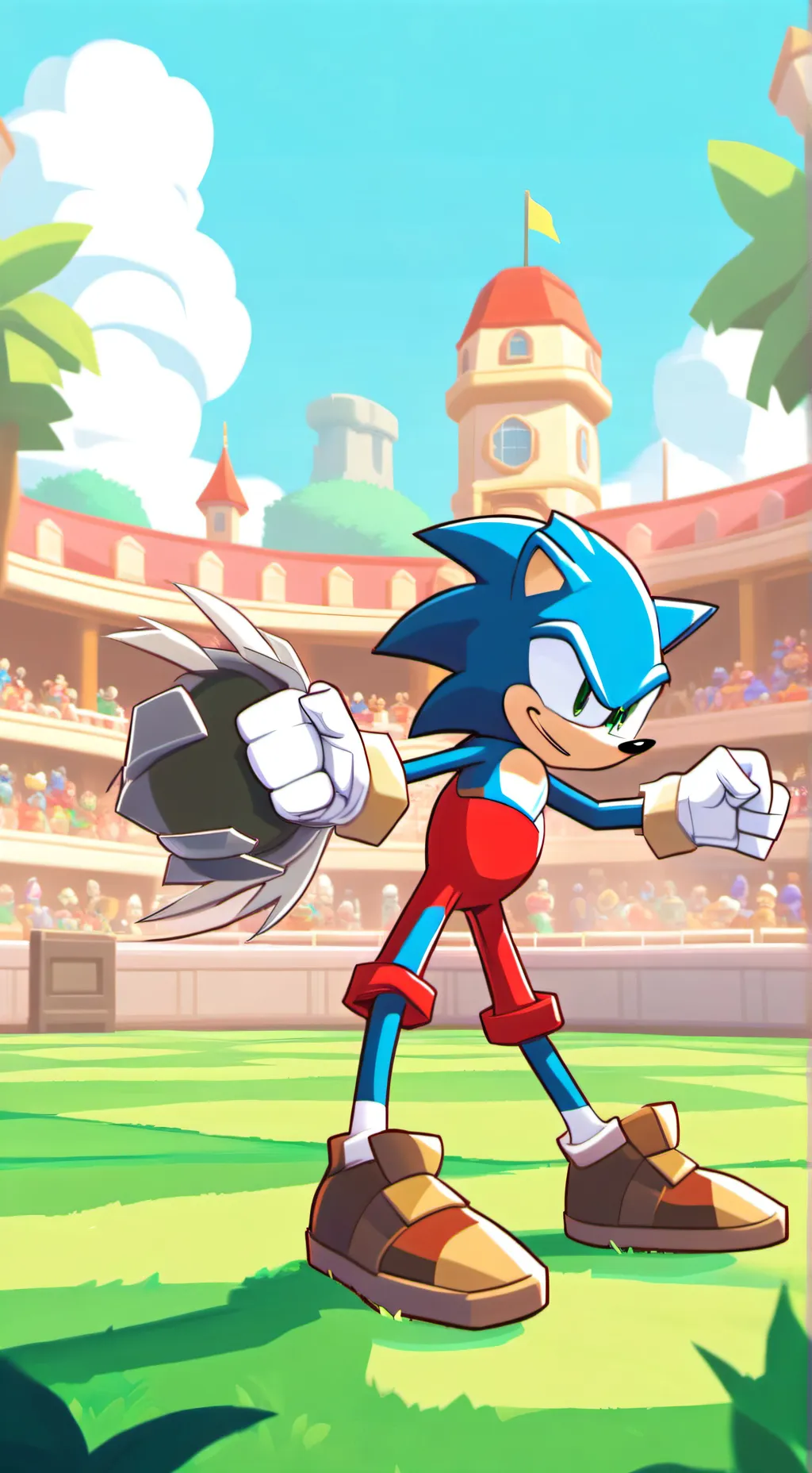 ai character: sonic help shadow  background