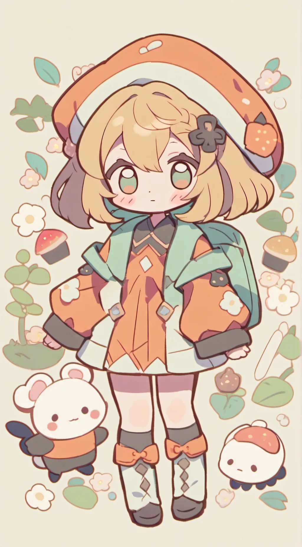 ai character: winter x sky  background