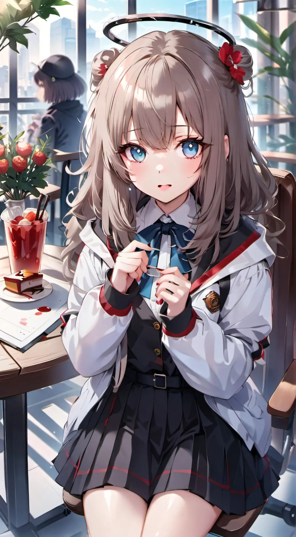 ai character: Ashley  background