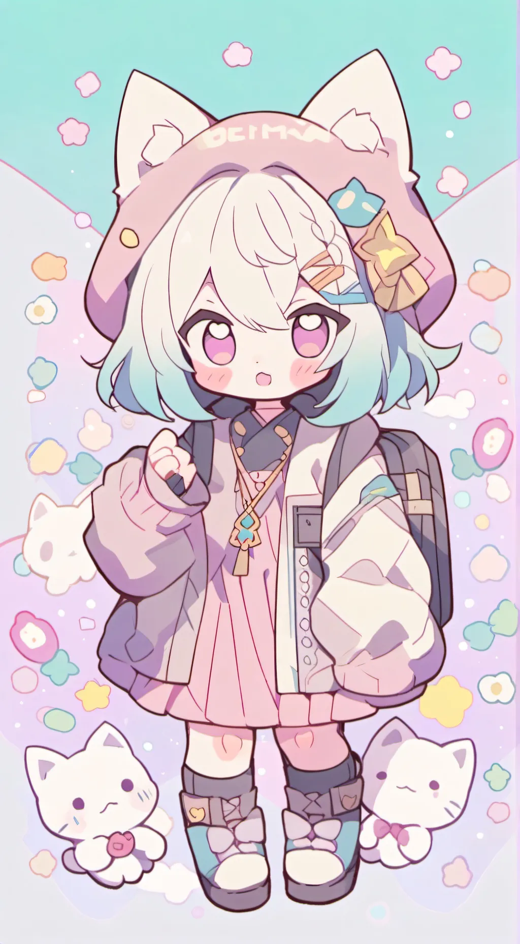 ai character: Bebe neko background