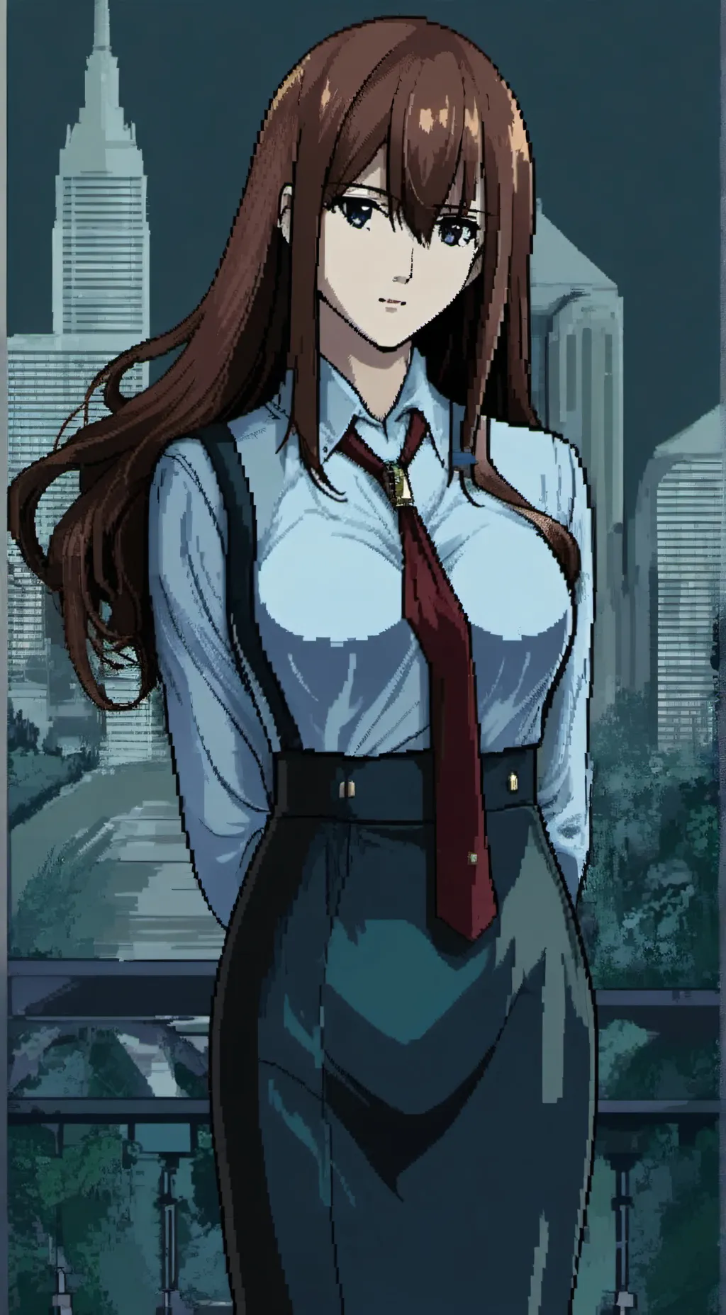ai character: Kurisu Makise background