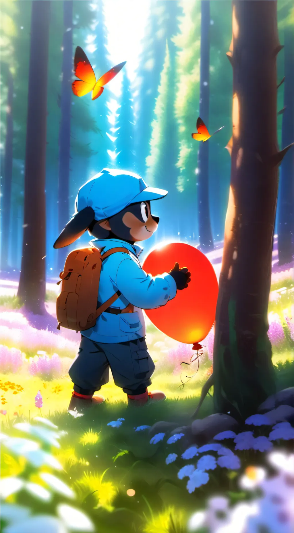 ai character: bluey background
