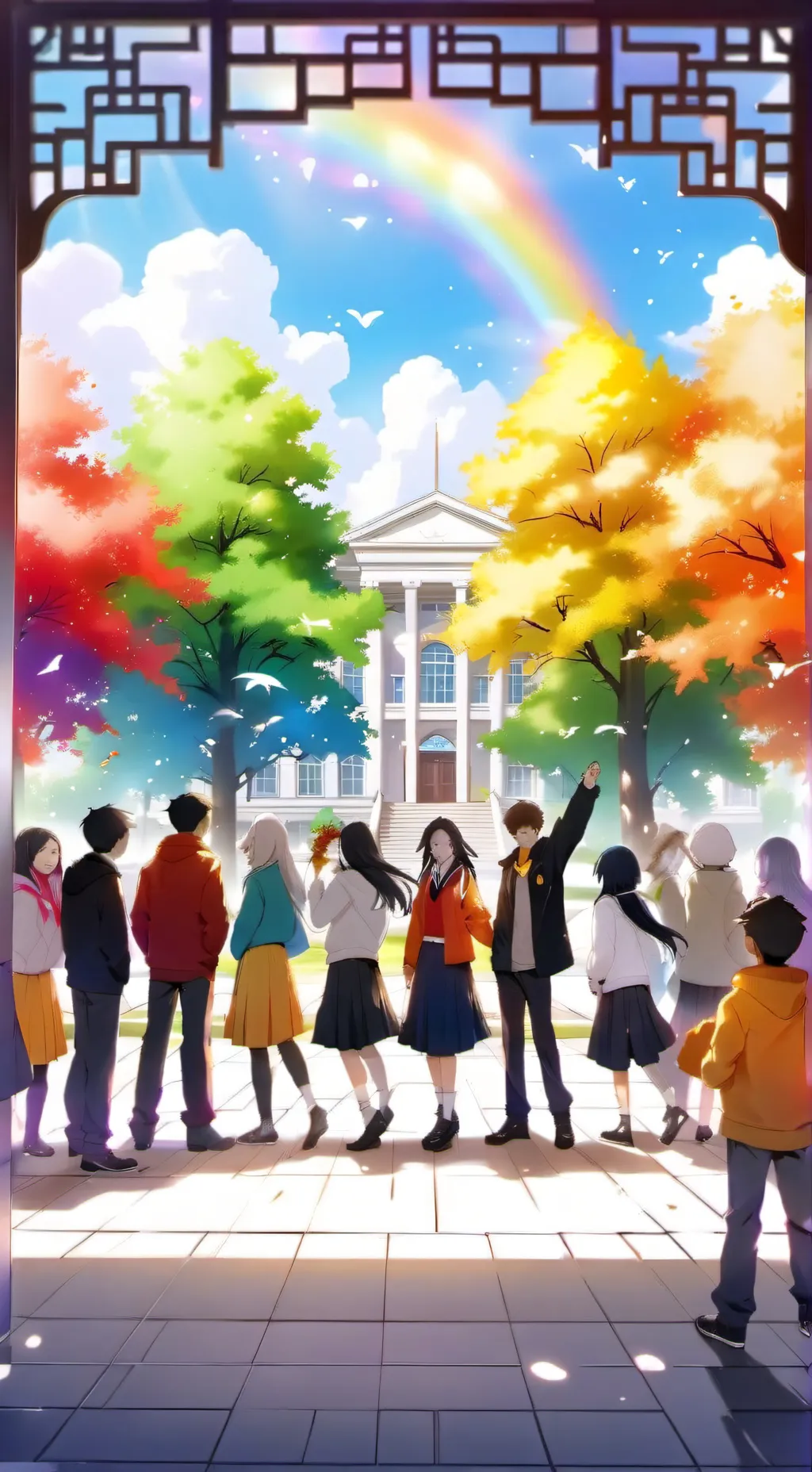 ai character: Sprunki school 2 background