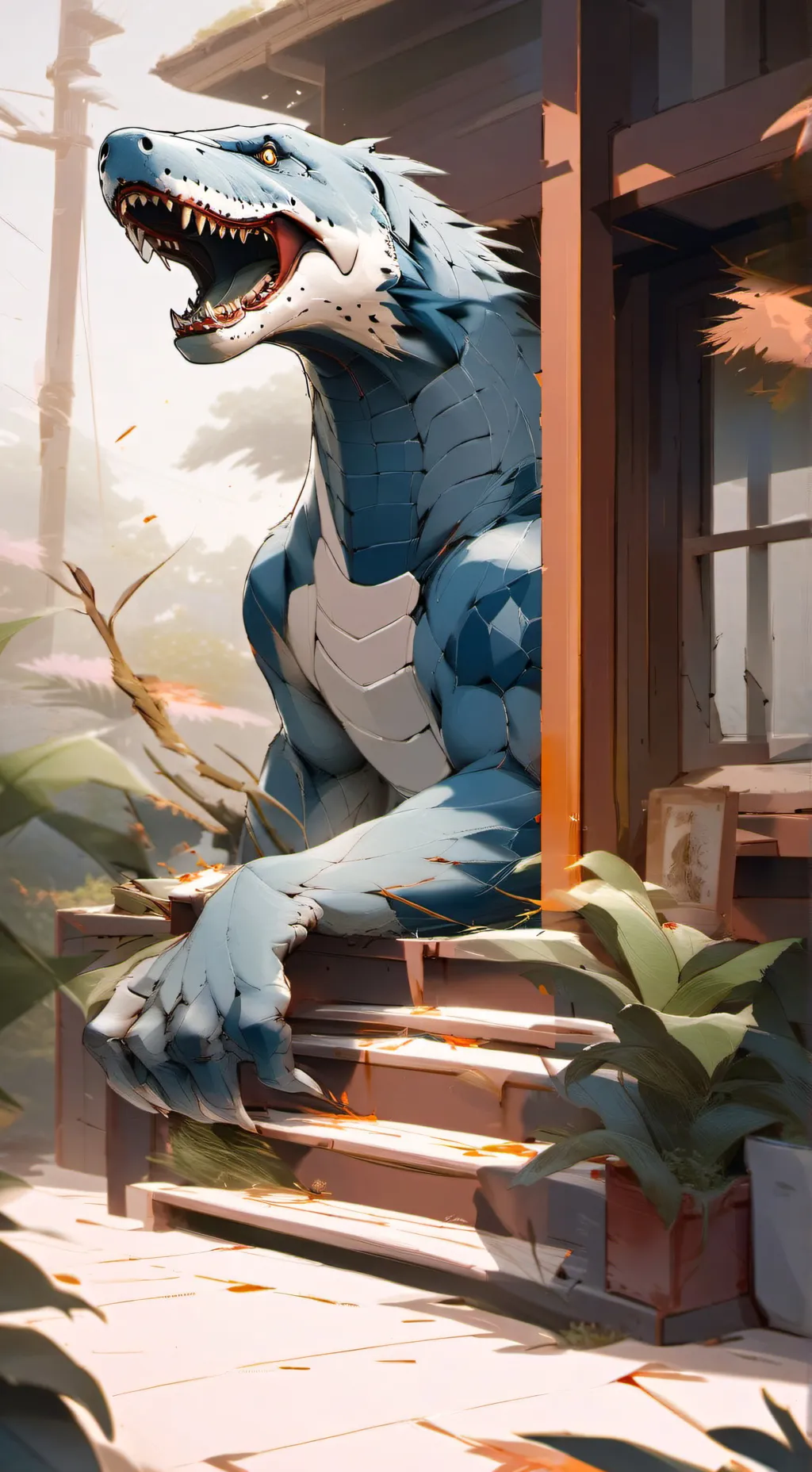 ai character: tralalero tralala background