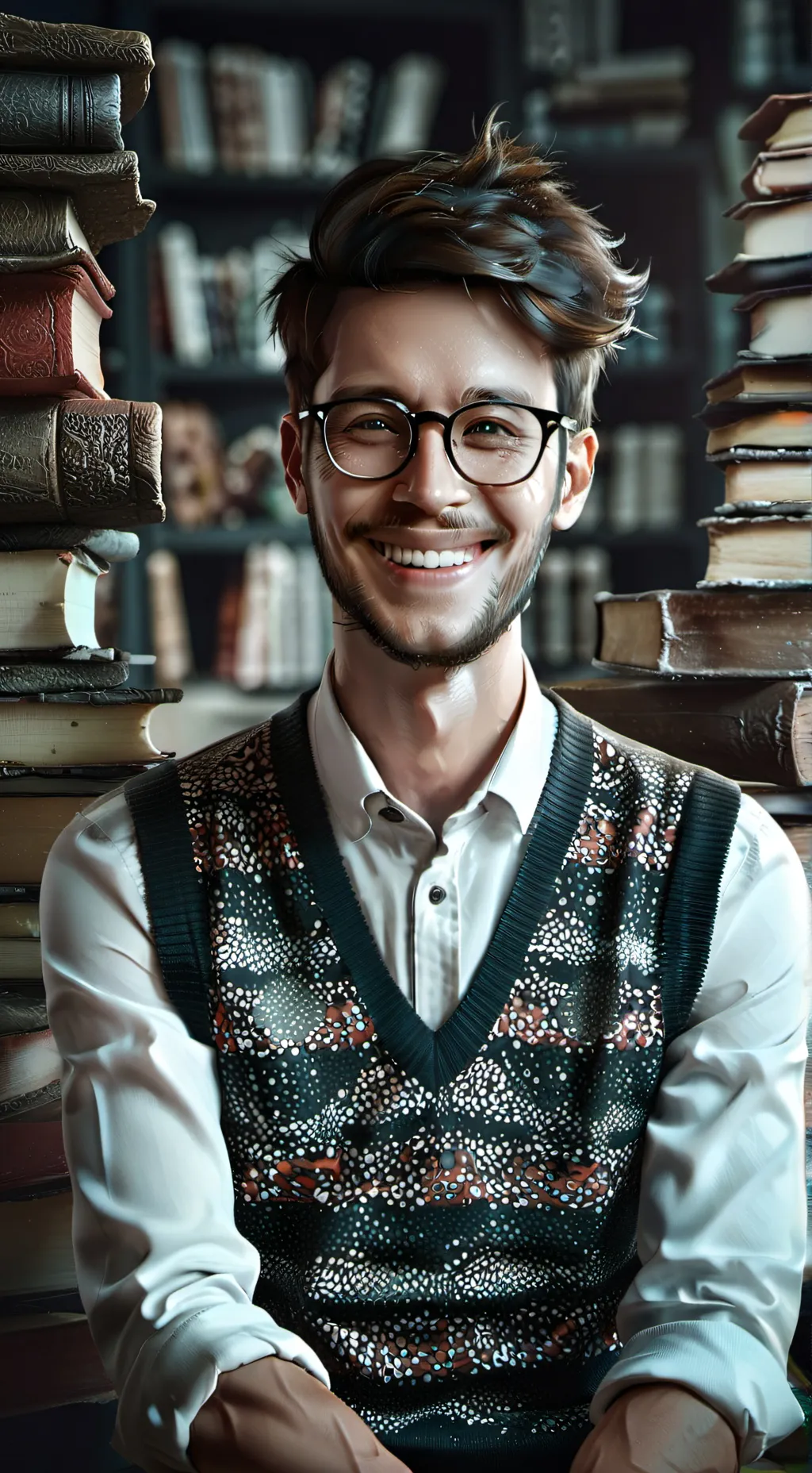 ai character: Prof. Meme Lord background