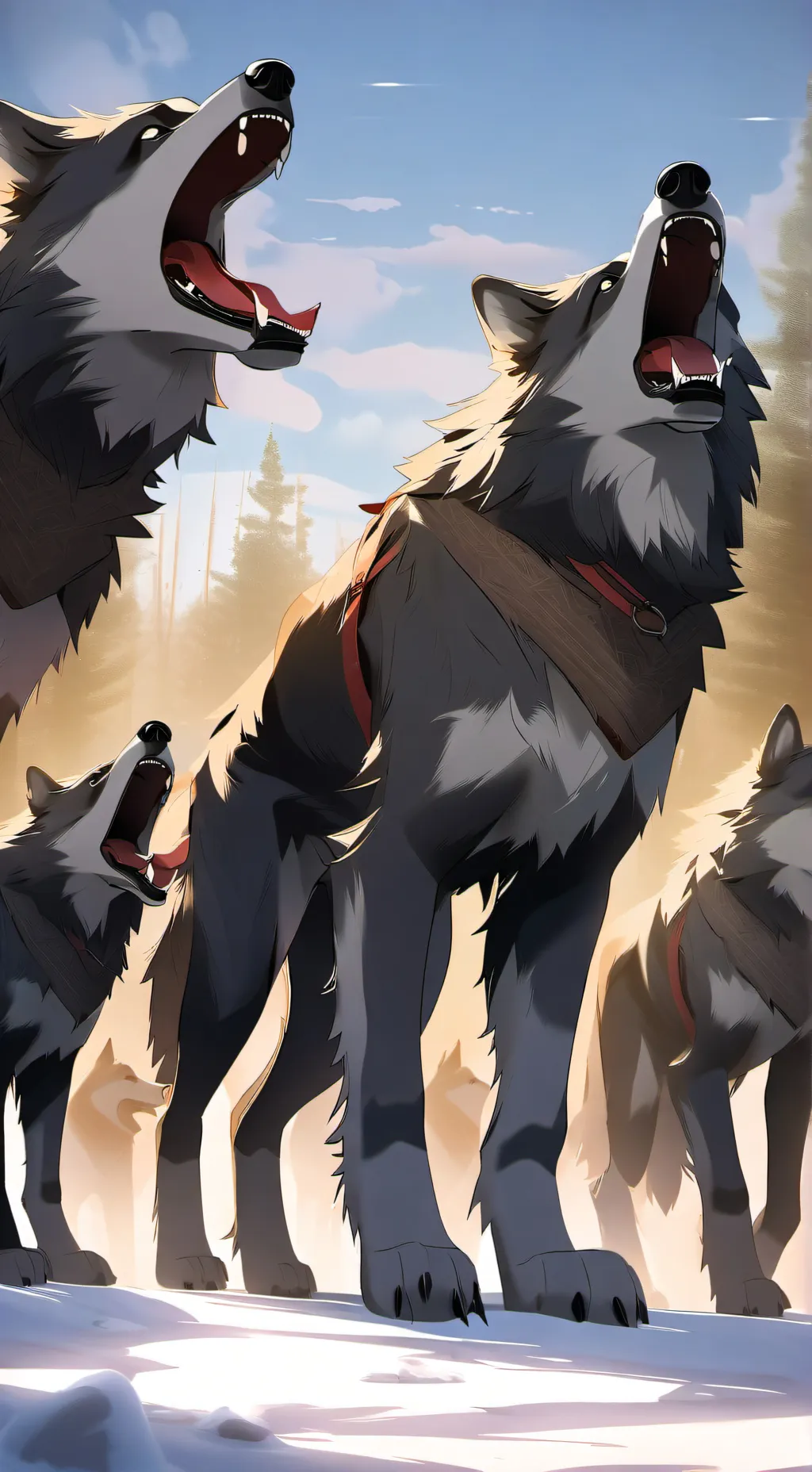 ai character: pack of dire wolf background