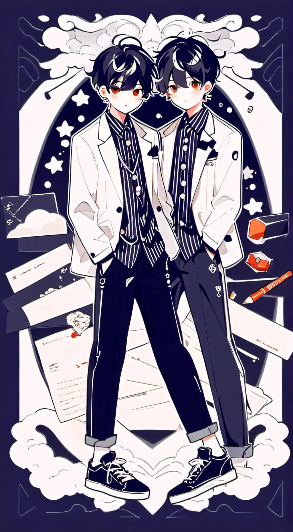 ai character: Lucky and Alex background