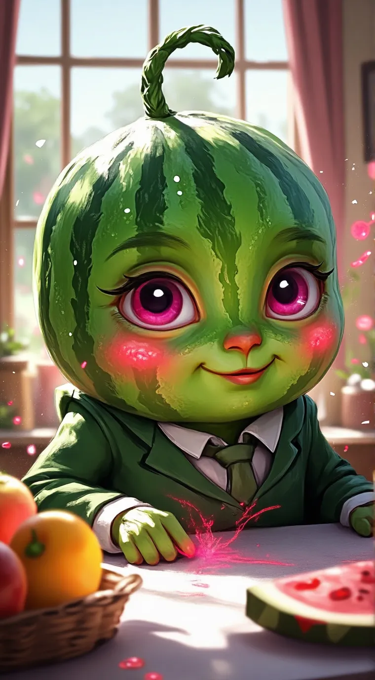 ai character: Mr. Watermelon background