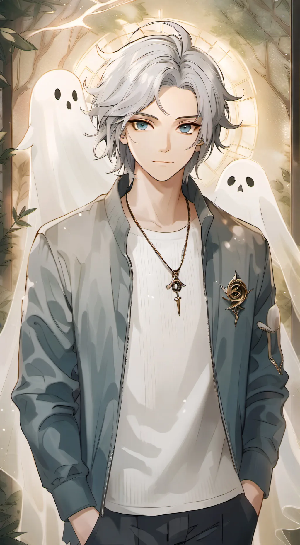 ai character: ⚔️MHA X Ghost👻 background