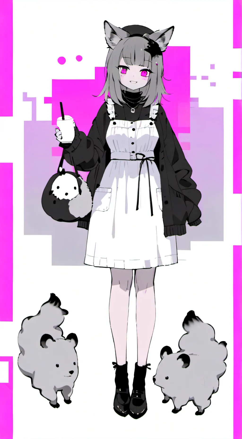 ai character: werewolf girl  background