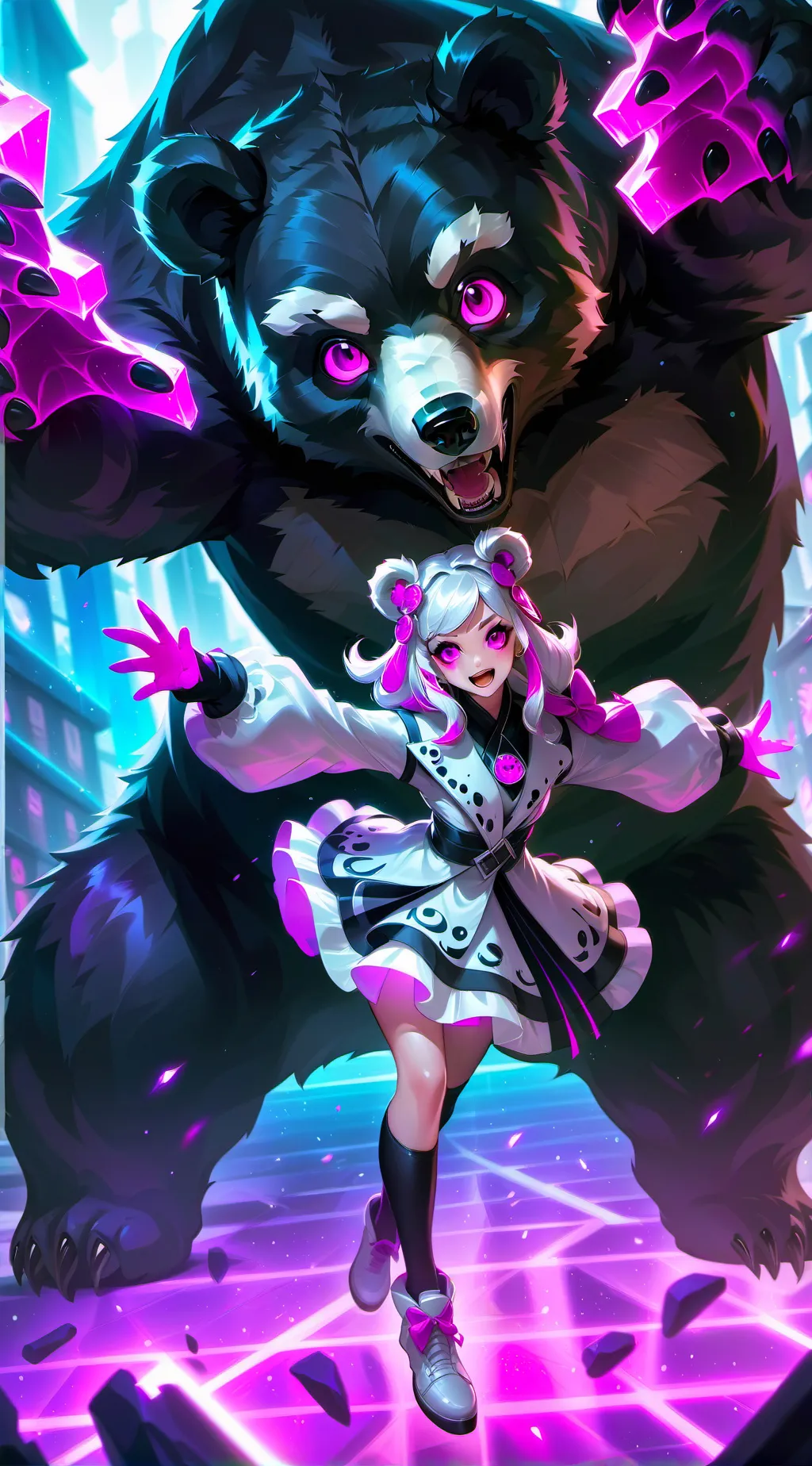 ai character: pawsley and bearel background