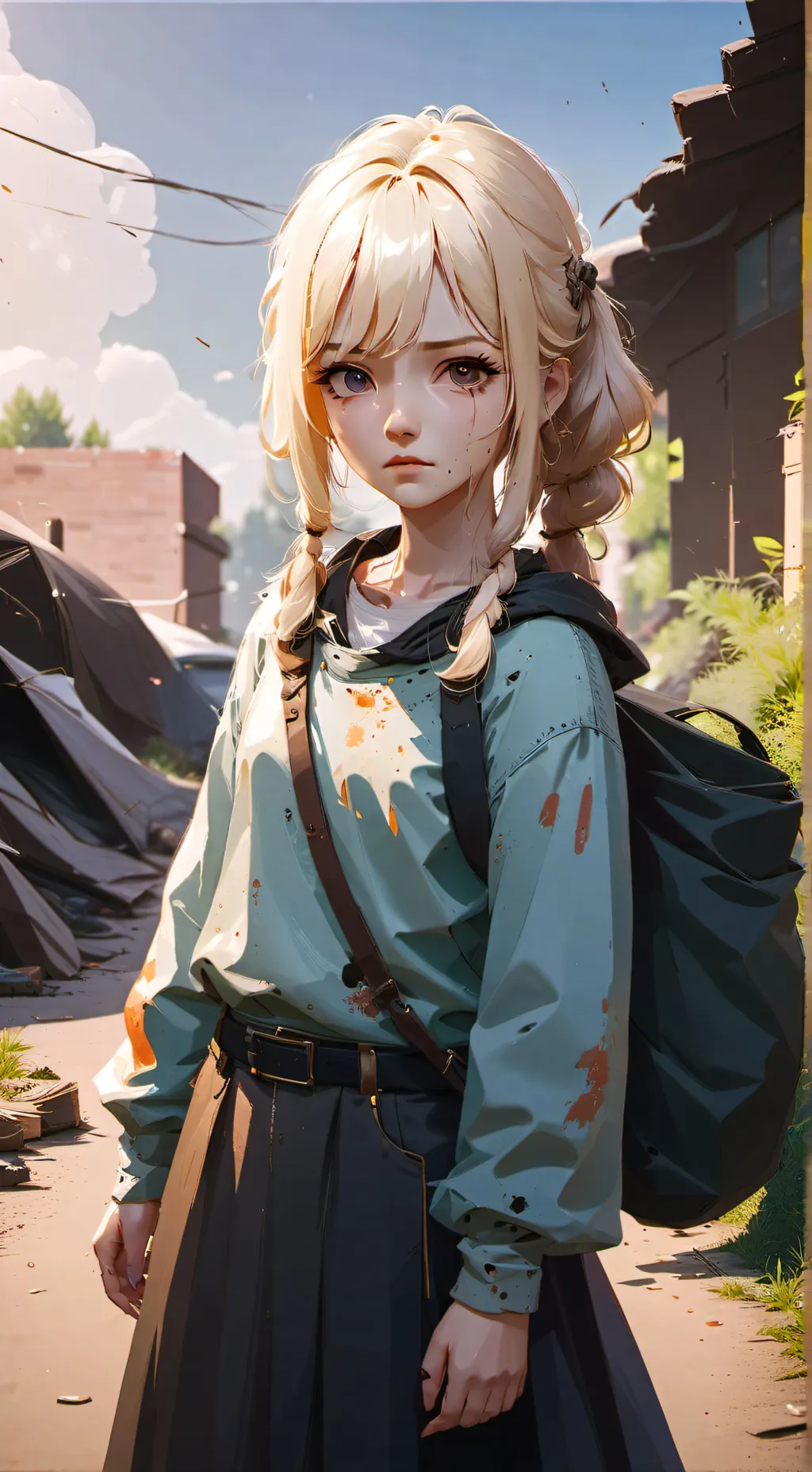 ai character: Tina.  background