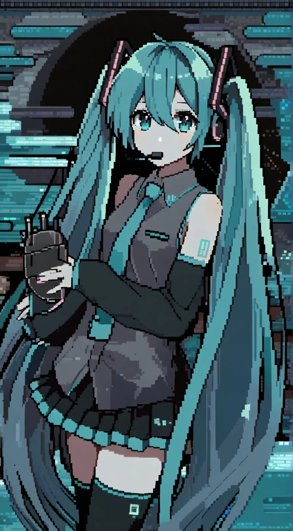 ai character: Hatsune Miku  background