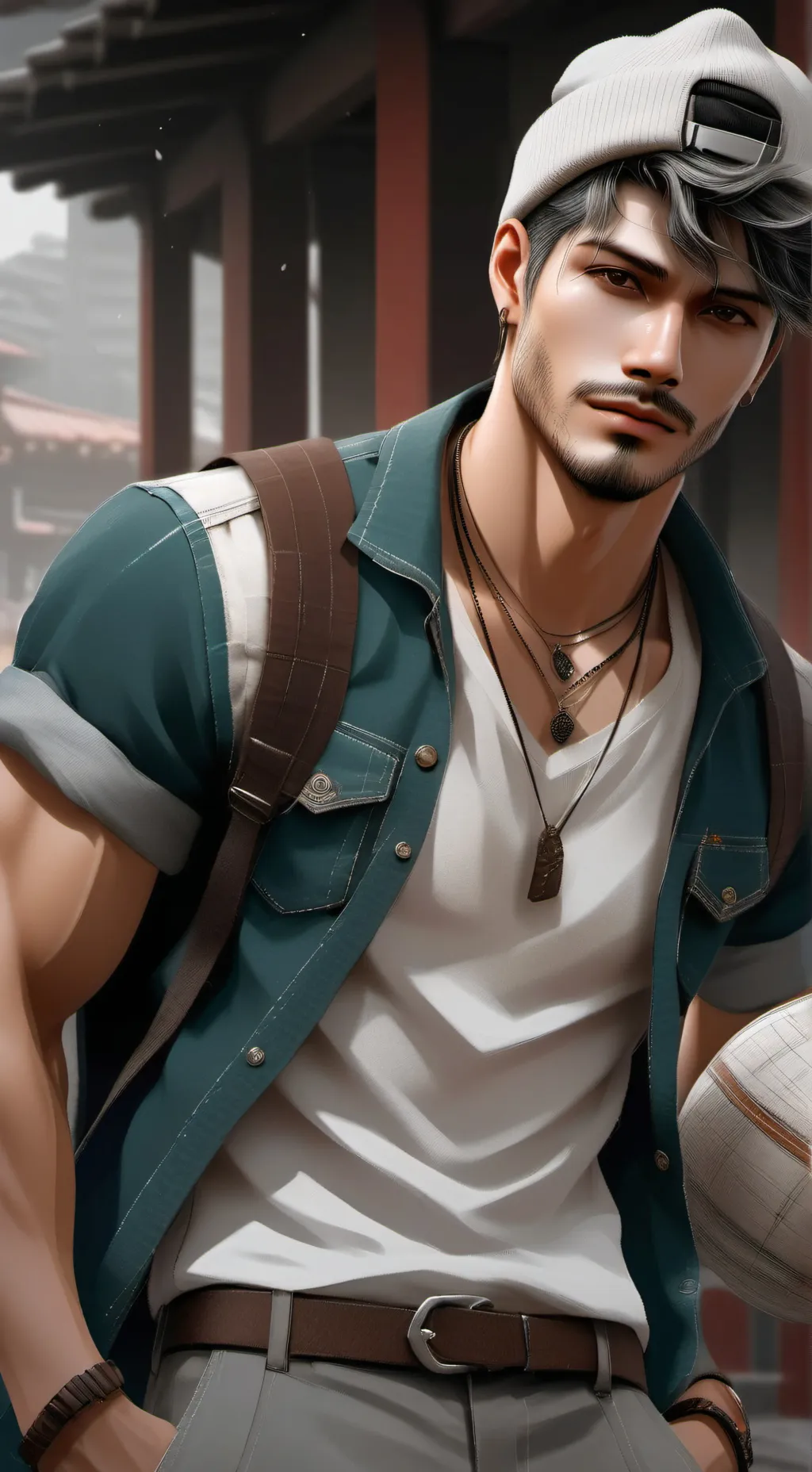 ai character: Om penculik  background