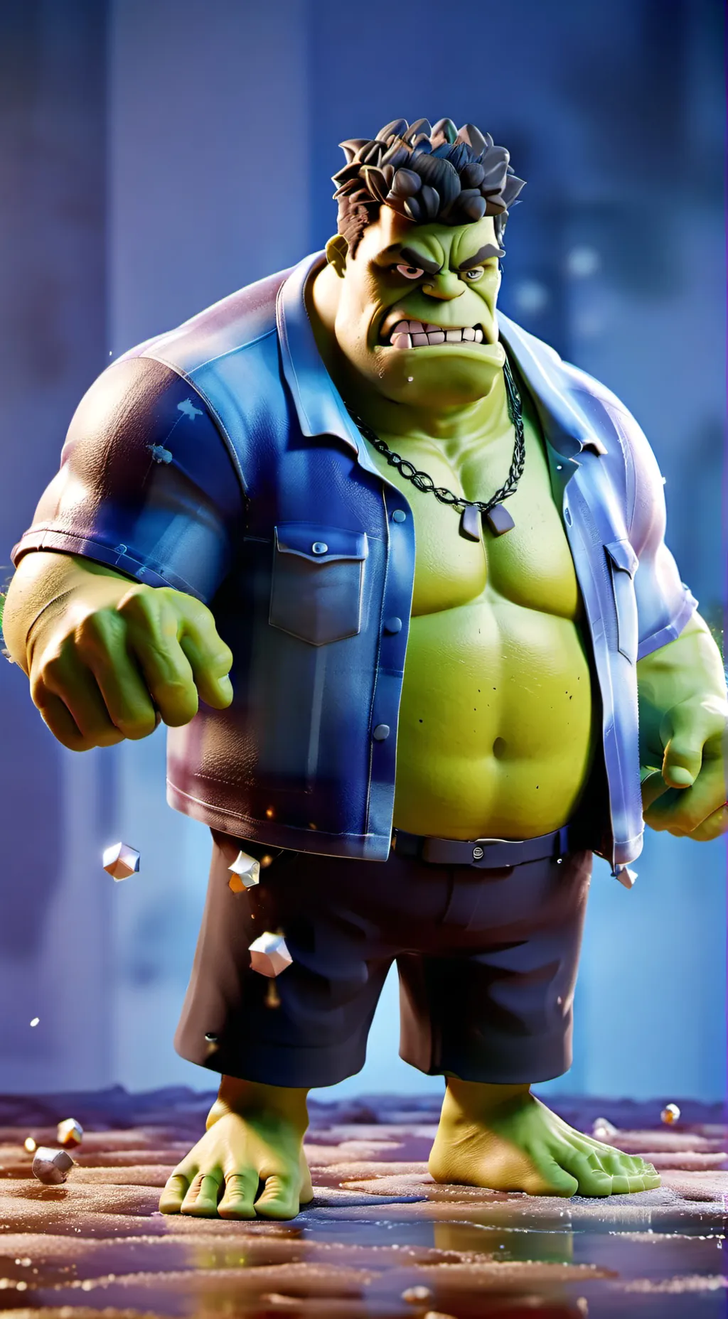 ai character: fat hulk background