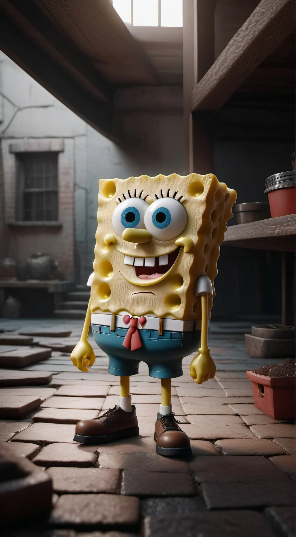 ai character: sponge bob background