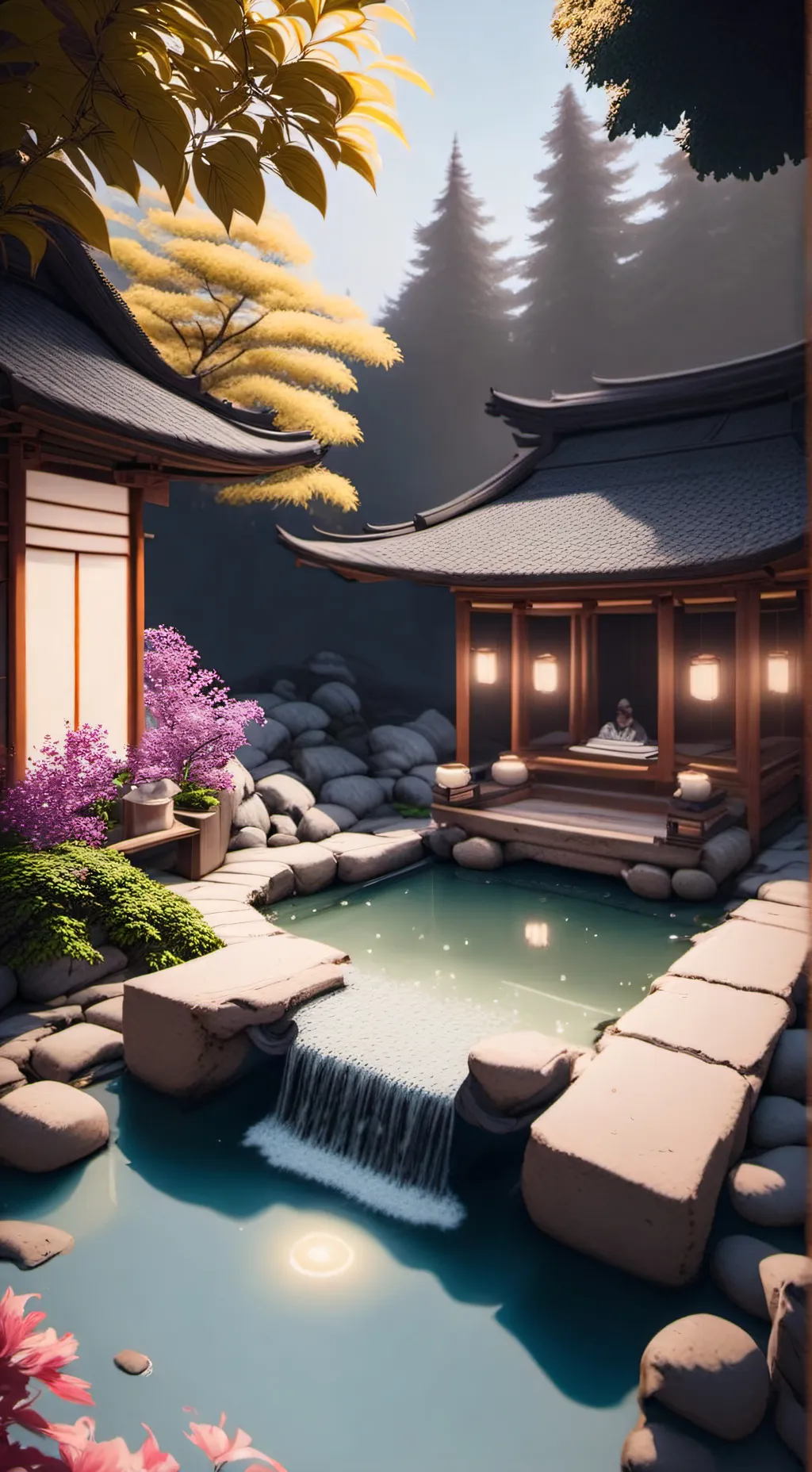 ai character: the bath house background