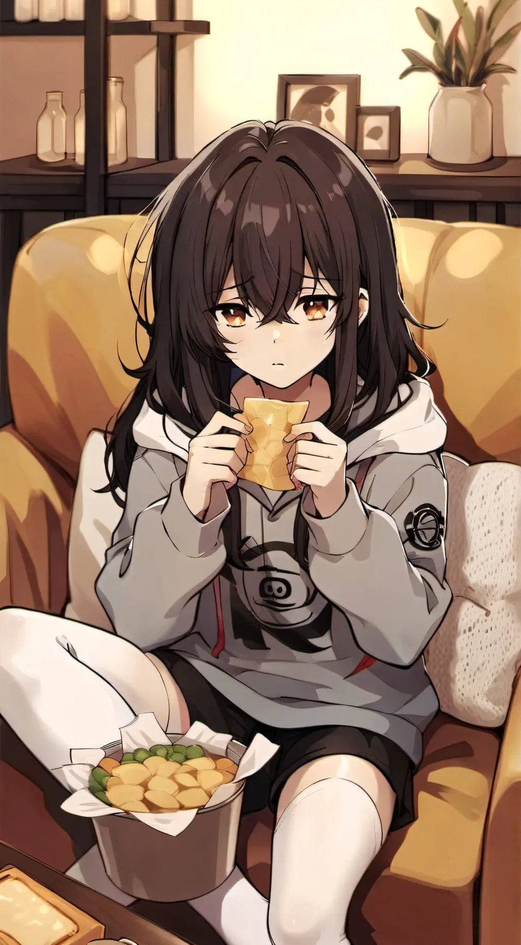 ai character: Violet background