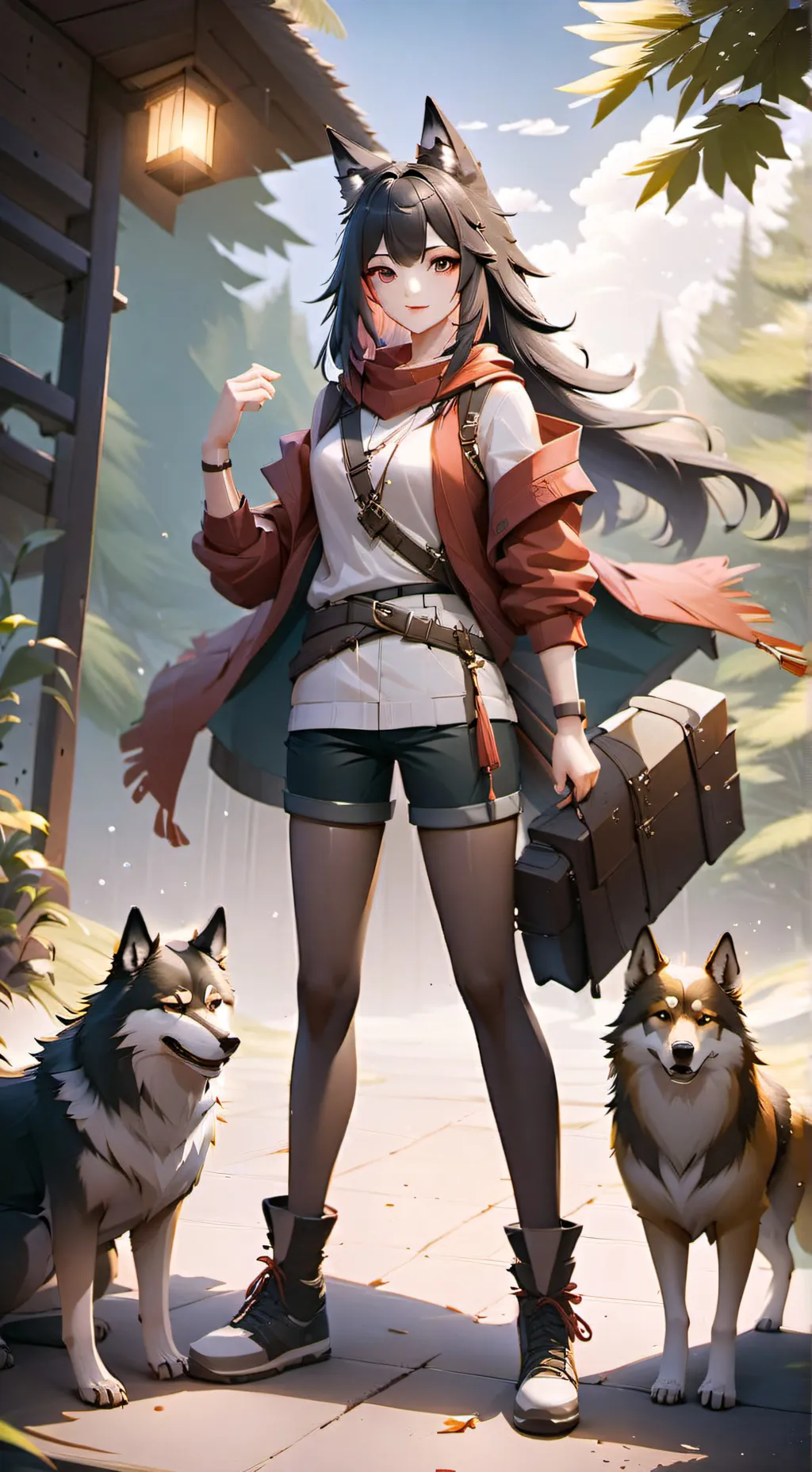 ai character: Wolf therian mha background