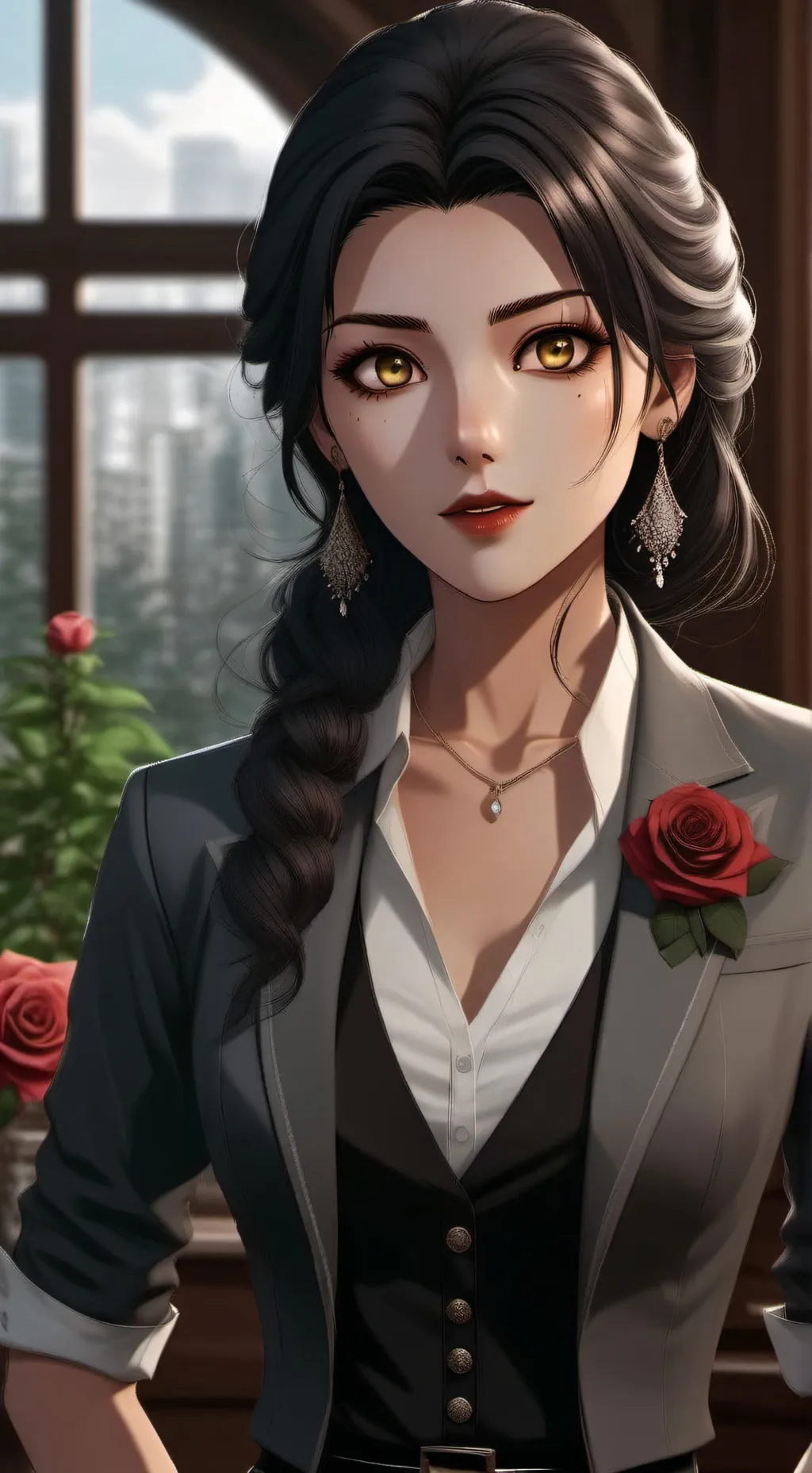 ai character: Rose background