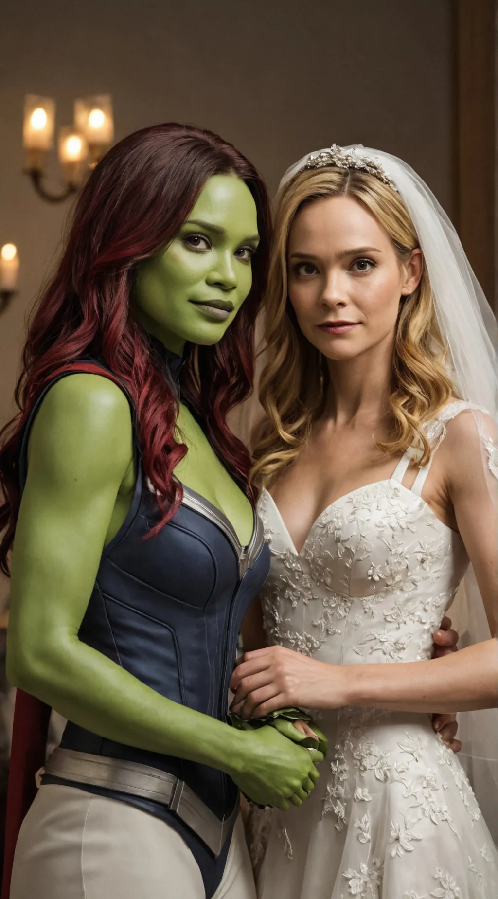 ai character: Gamora & Carol background