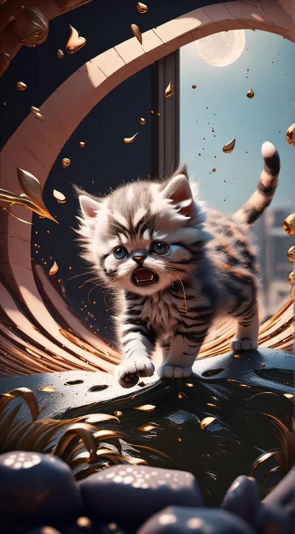 ai character: grumpy Kitten background